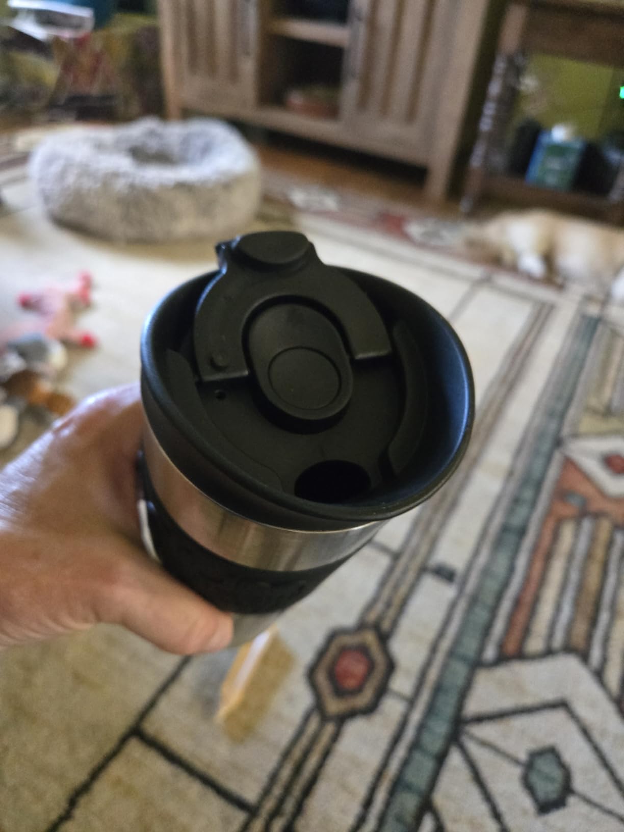 Bodum Travel Press, Vacuum Insulated, Stainless Steel Portable Coffee Maker and Tea Press, 15oz, Black customer photo 2