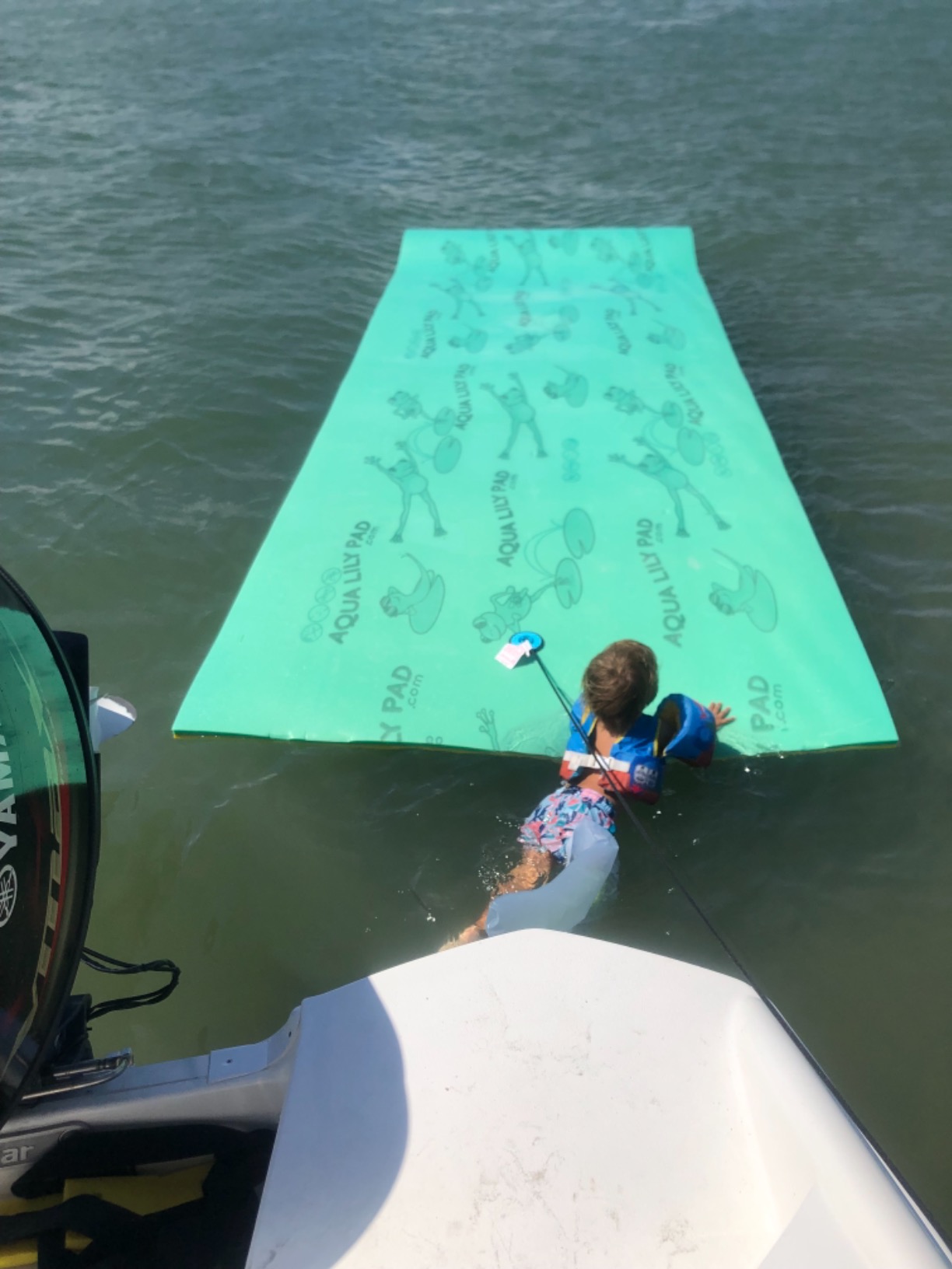 Aqua Lily Pad Original Floating Water Mat Island Float Layer FlexCore Green/Yellow Foam Raft, Made in The USA customer photo 2