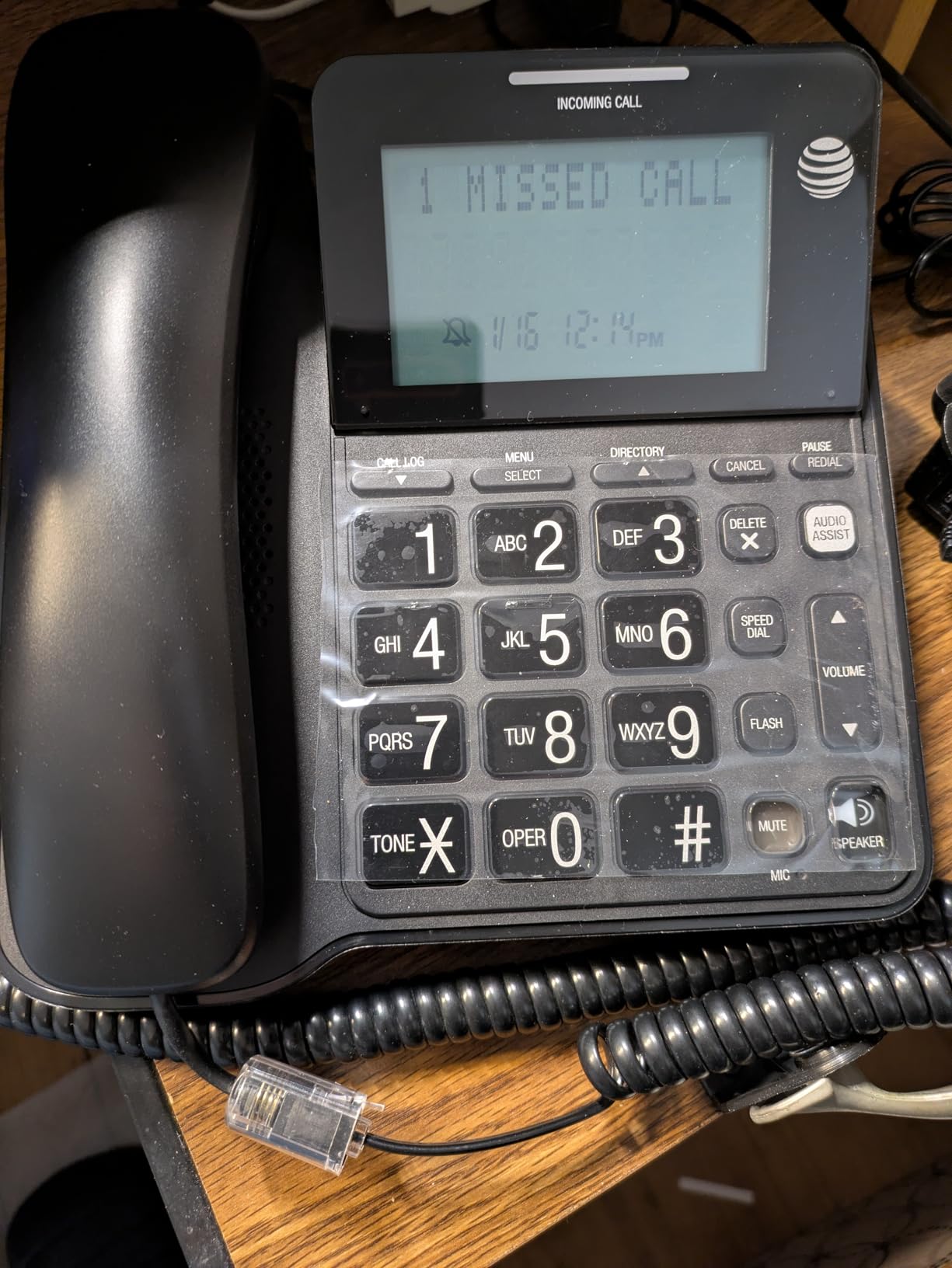 AT&T CL2940 Corded Phone with Speakerphone, Extra-Large Buttons and Tilt Display, Caller ID/Call Waiting, Audio Assist Volume Boost, Black customer photo 1