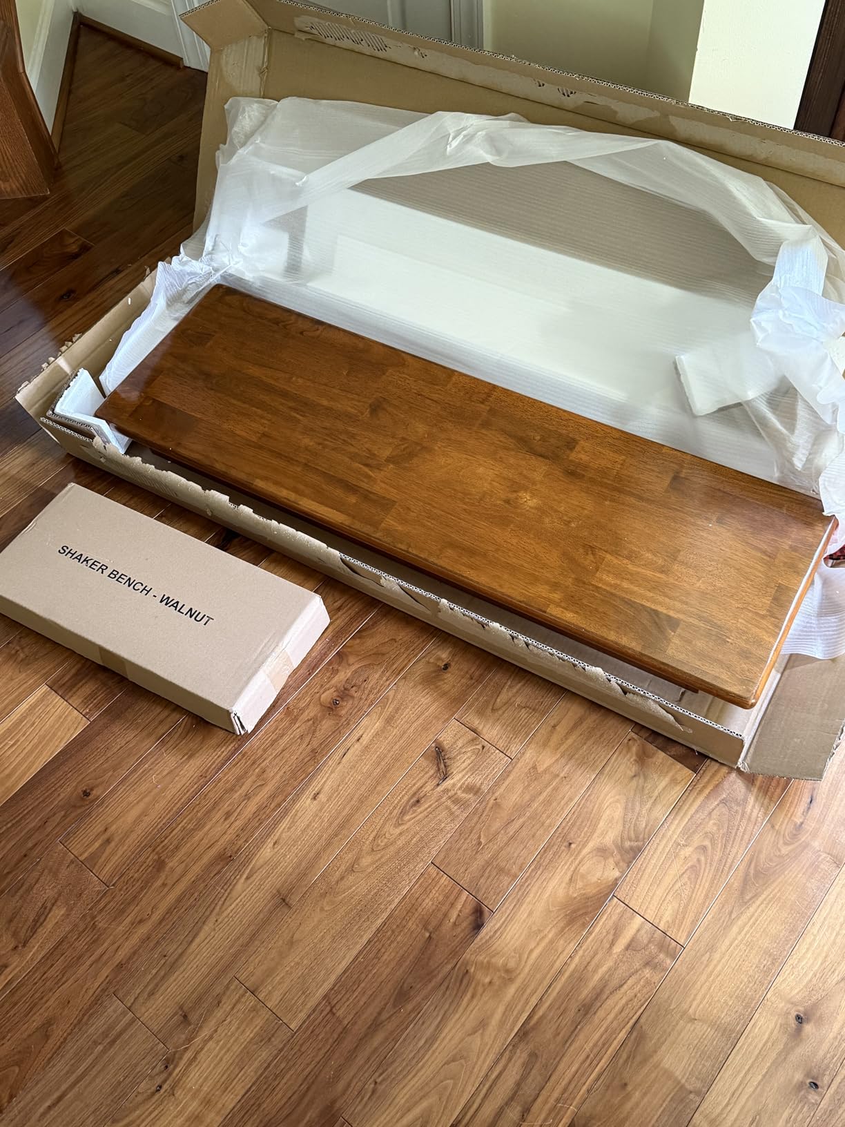 Boraam Shaker Bench, Walnut customer photo 1