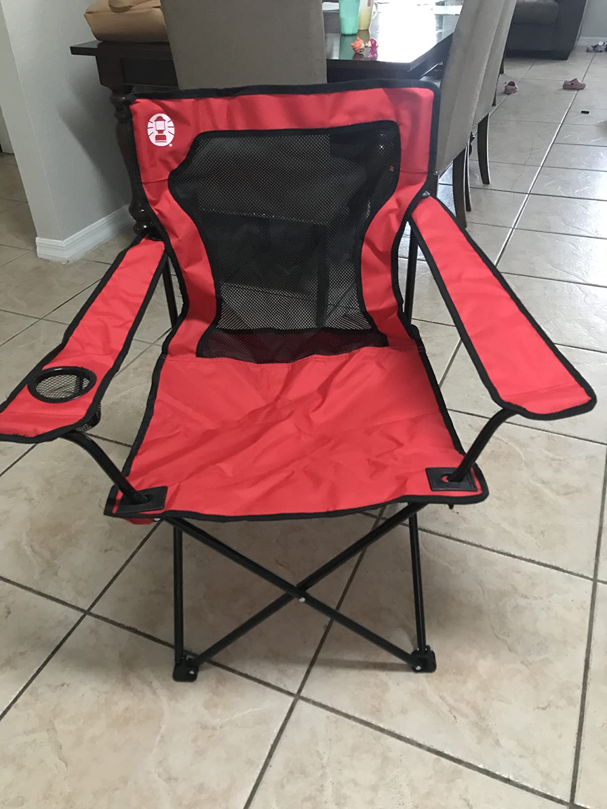 Coleman Broadband Mesh Quad Camping Chair with Carry Bag & Cup Holder, Cooling Mesh Back with Adjustable Arms customer photo 2