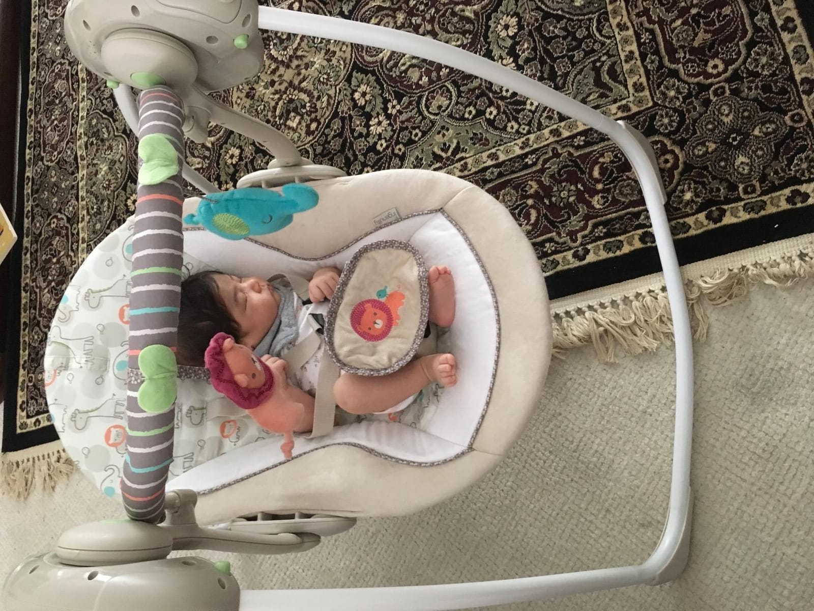 Ingenuity Soothe 'n Delight Portable Baby Swing for Infant, Newborn to 9M customer photo 1