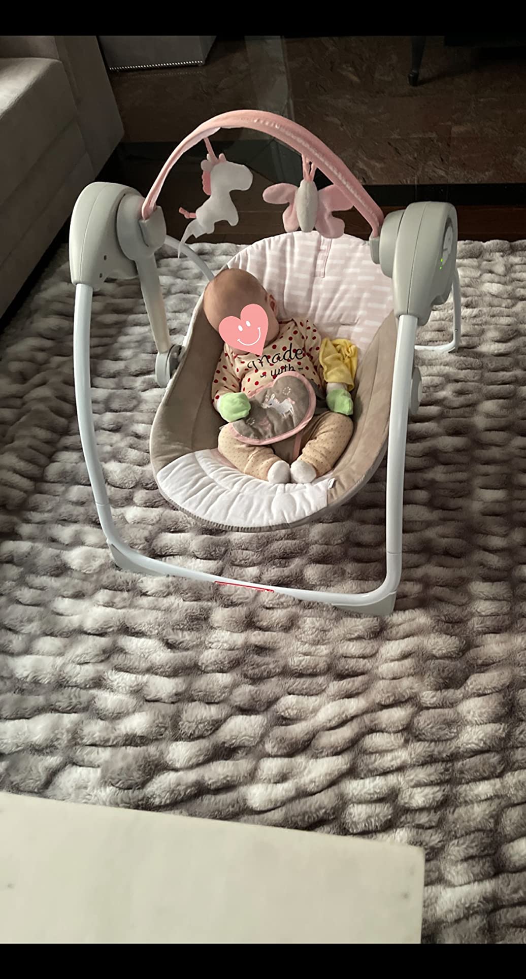 Ingenuity Soothe 'n Delight Portable Baby Swing for Infant, Newborn to 9M customer photo 2