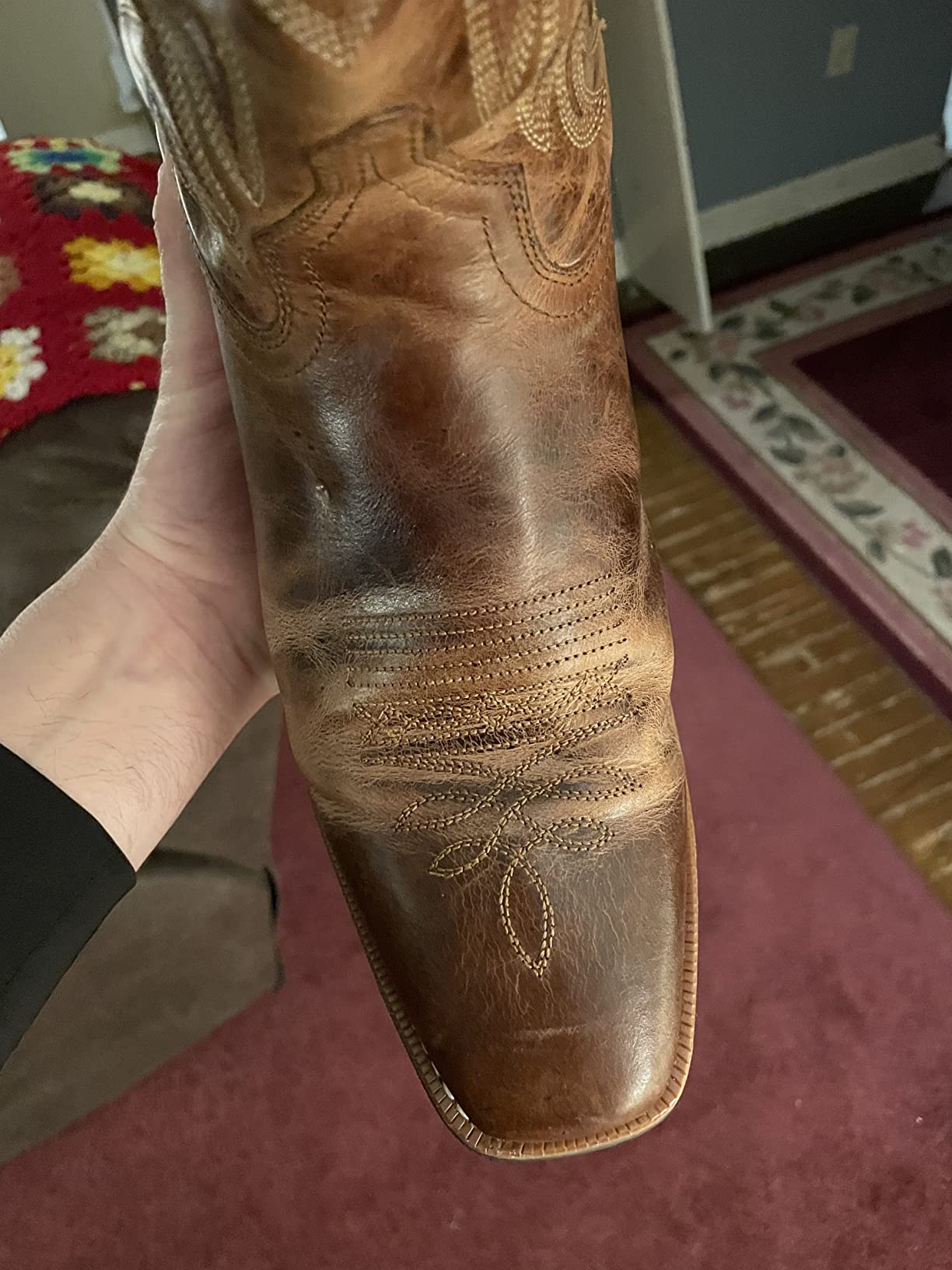 Laredo Mens Breakout Square Toe Pull On Casual Boots Mid Calf - Brown customer photo 2