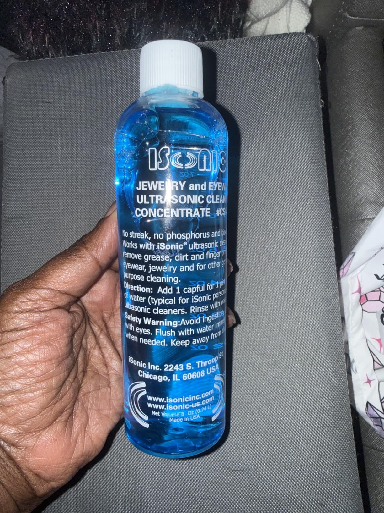 iSonic Ultrasonic Jewelry & Eyeglass Cleaner Solution Concentrate - Professional Cleaning Liquid for Ultrasonic Machine - Clean Gold, Silver, Diamond, Watch, Glasses, Eye Wear, 8-oz customer photo 1