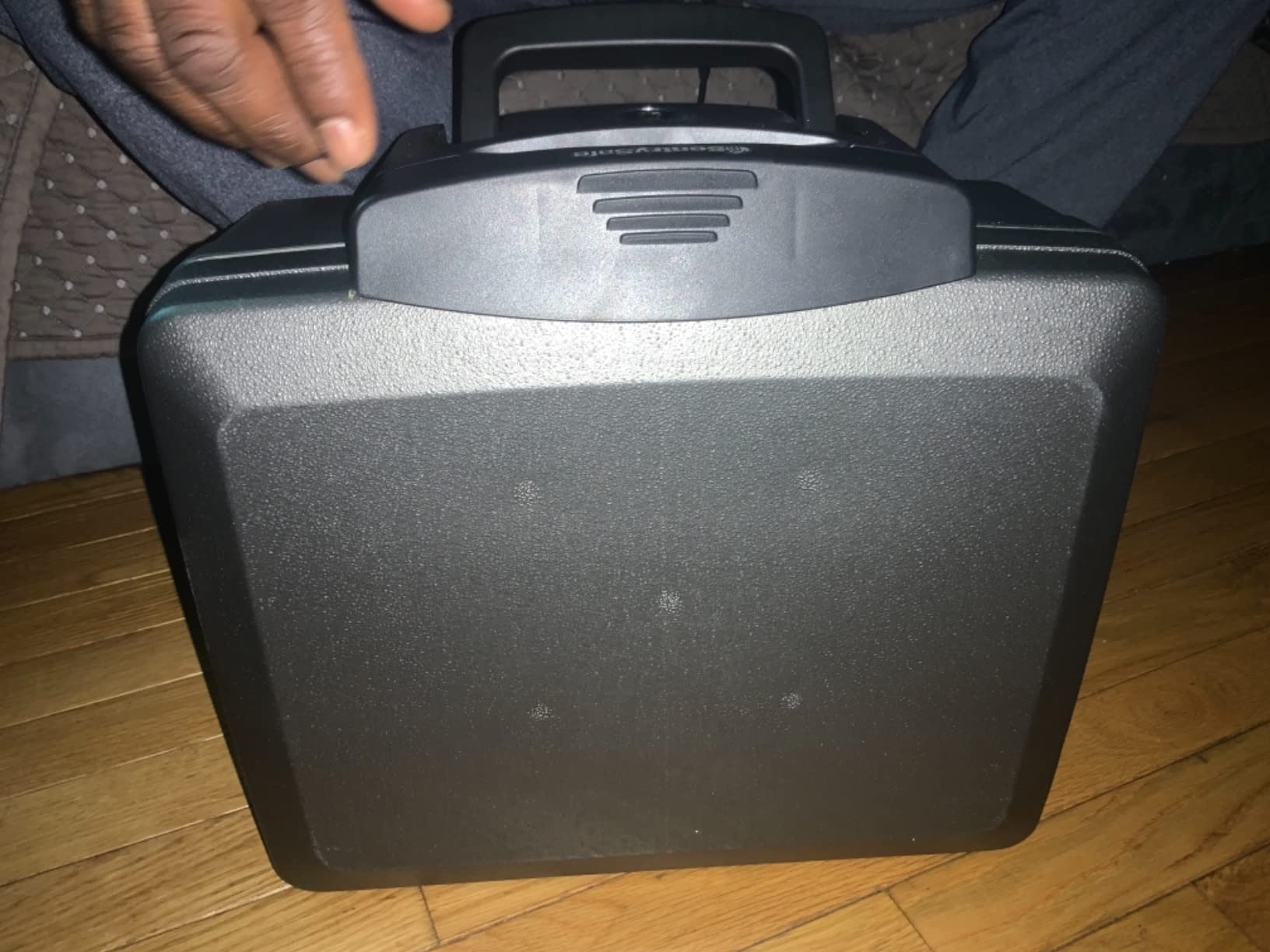 SentrySafe Fireproof and Waterproof Safe, Black Portable Lock Box with Key Lock and Carrying Handle for Money, Passport, Exterior: 14.3 in W x 13 in D x 6.1 in H, ‎H0100 customer photo 1