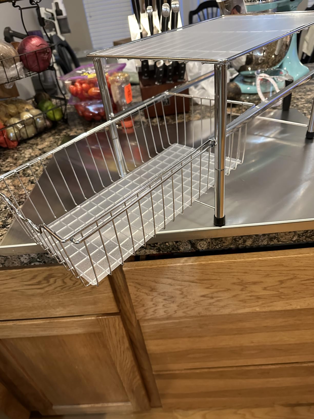 Deco Brothers Stackable Under Sink Organizer with Sliding Basket, Chrome customer photo 2