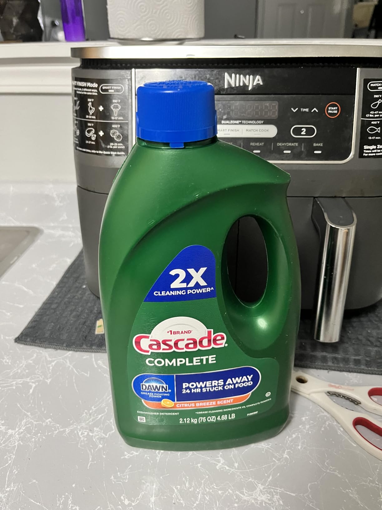 Cascade Complete Dishwasher Detergent Liquid Gel, Dish Detergent, Dishwasher Soap, Citrus, 75oz customer photo 2