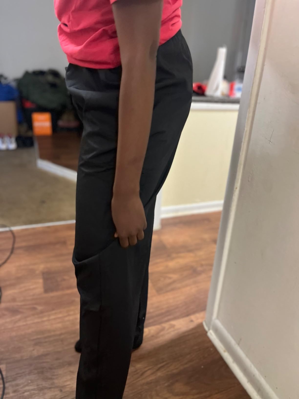 KNG Black Baggy Cargo Chef Pants for Men and Women – Drawstring Waist customer photo 1