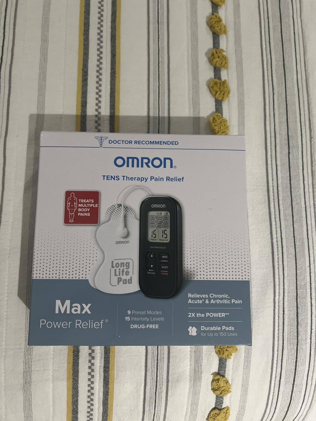 Omron Max Power Relief TENS Unit Muscle Stimulator | For Drug-Free Pain Relief - Portable Electric Massager for Muscles and Joints - Includes 2 Reusable TENS Unit Pads customer photo 1