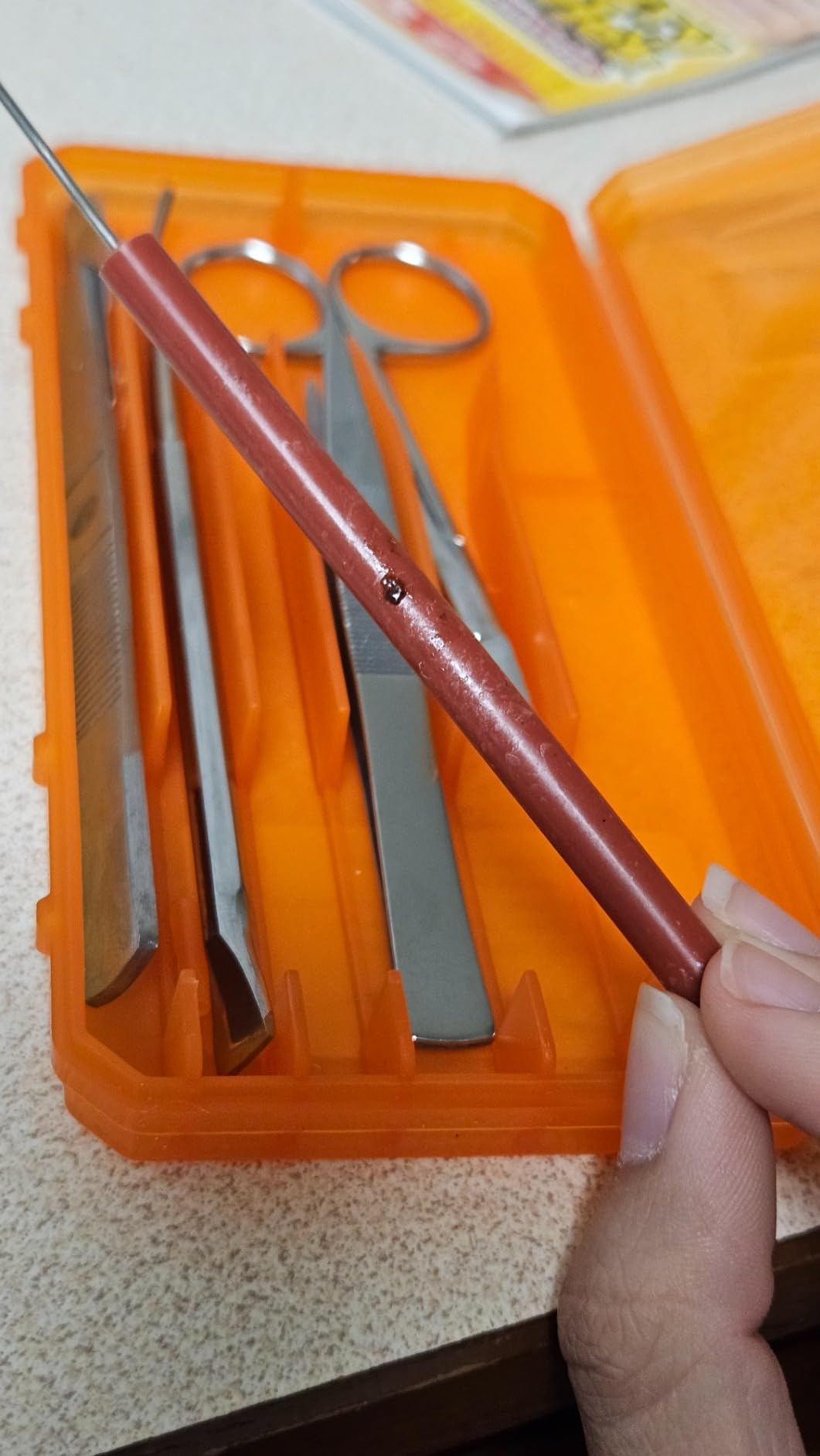 61936PCT Precision Dissection Kit - 25-Piece Biology Kit - 8 Stainless Steel Instruments - Extra Blades & T-Pins - Biology Students & Faculty - Autoclavable Case in Assorted Colors customer photo 1