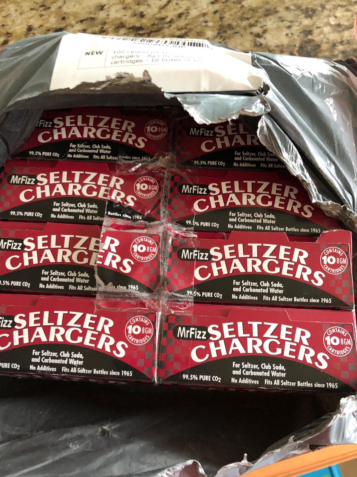 100 Leland (LE10 CO2) CO2 Soda Chargers - 8 Gram C02 Seltzer Water Cartridges For Use With Hamilton Beach Fizzini, and all 1Liter / Quart Soda Siphons customer photo 2