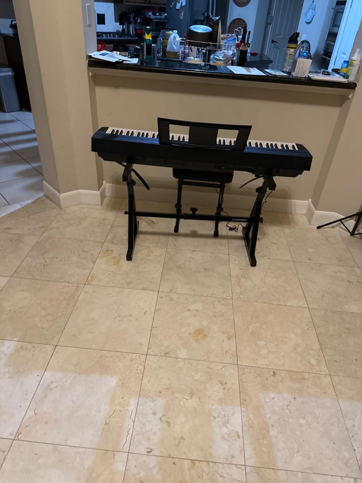 Yamaha 88-Key Weighted Portable Digital Piano Keyboard with Music Rest, Sustain Foot Switch, Built-in Speakers, USB Connectivity, Black (P45B) customer photo 1