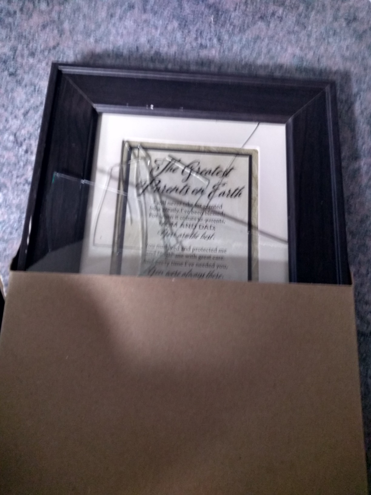 Greatest Parents Wood Wall Frame Art Plaque | 8.5 inches x 12.5 inches | Wall Hanger and Easel Back | The Greatest Parents on Earth | by James Lawrence customer photo 1