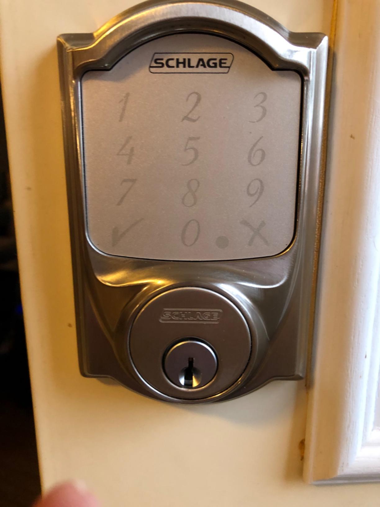 SCHLAGE BE479AA V CAM 619 Satin Nickel Sense Smart Deadbolt with Camelot Trim customer photo 1