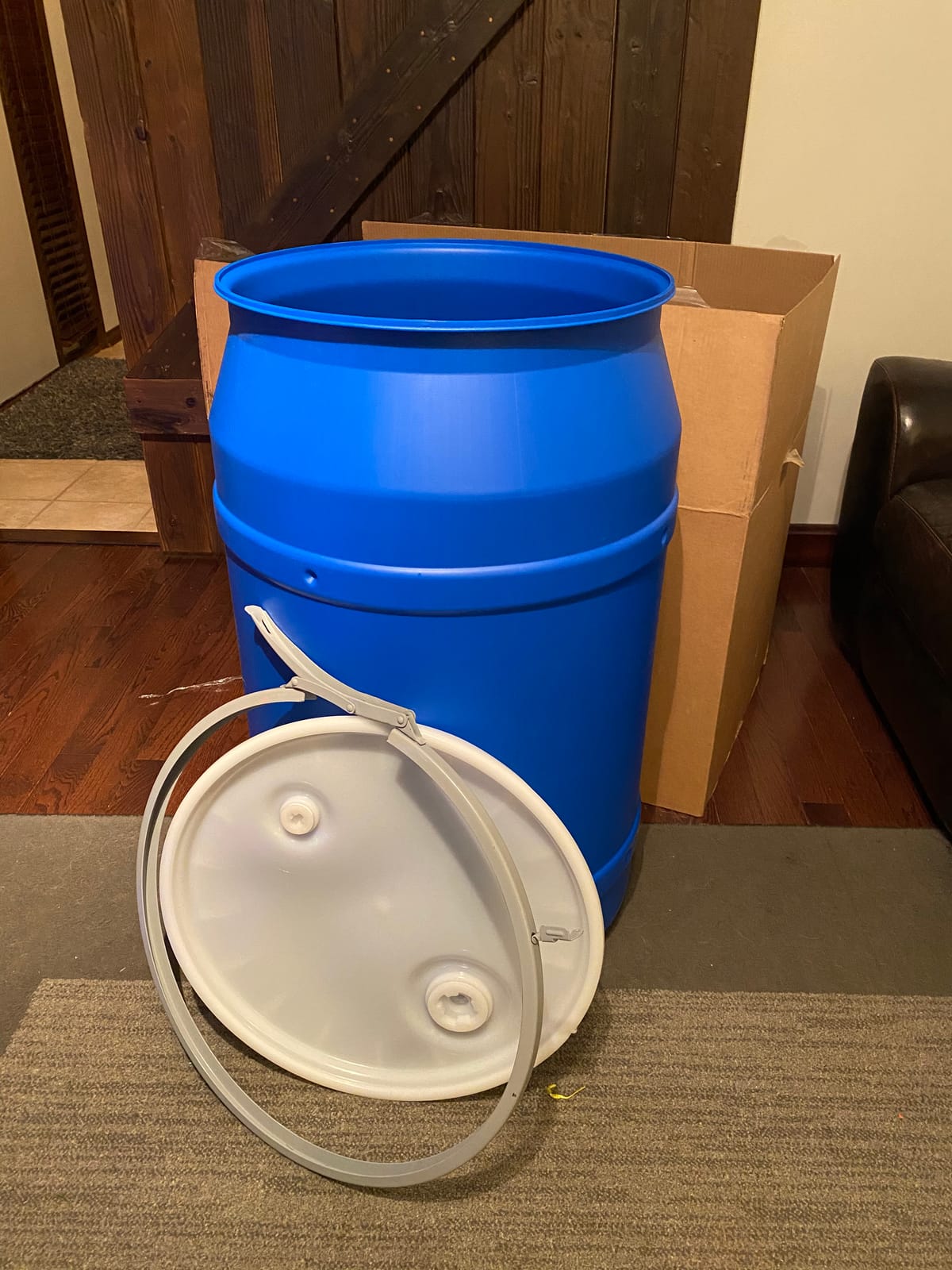 Eagle Plastic Drum, 55 Gallon Drum, DOT Compliant, Made in USA, Blue customer photo 1