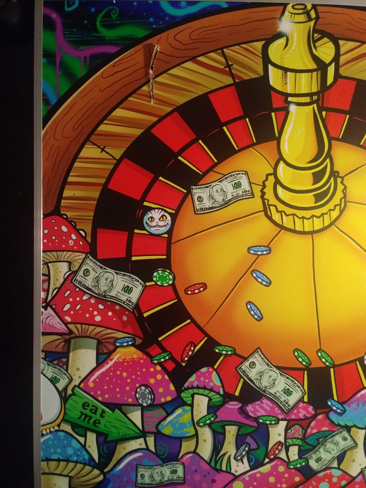 Alice in Las Vegas Psychedelic Poker Pong Table with Cup Holes and Hole Covers customer photo 1