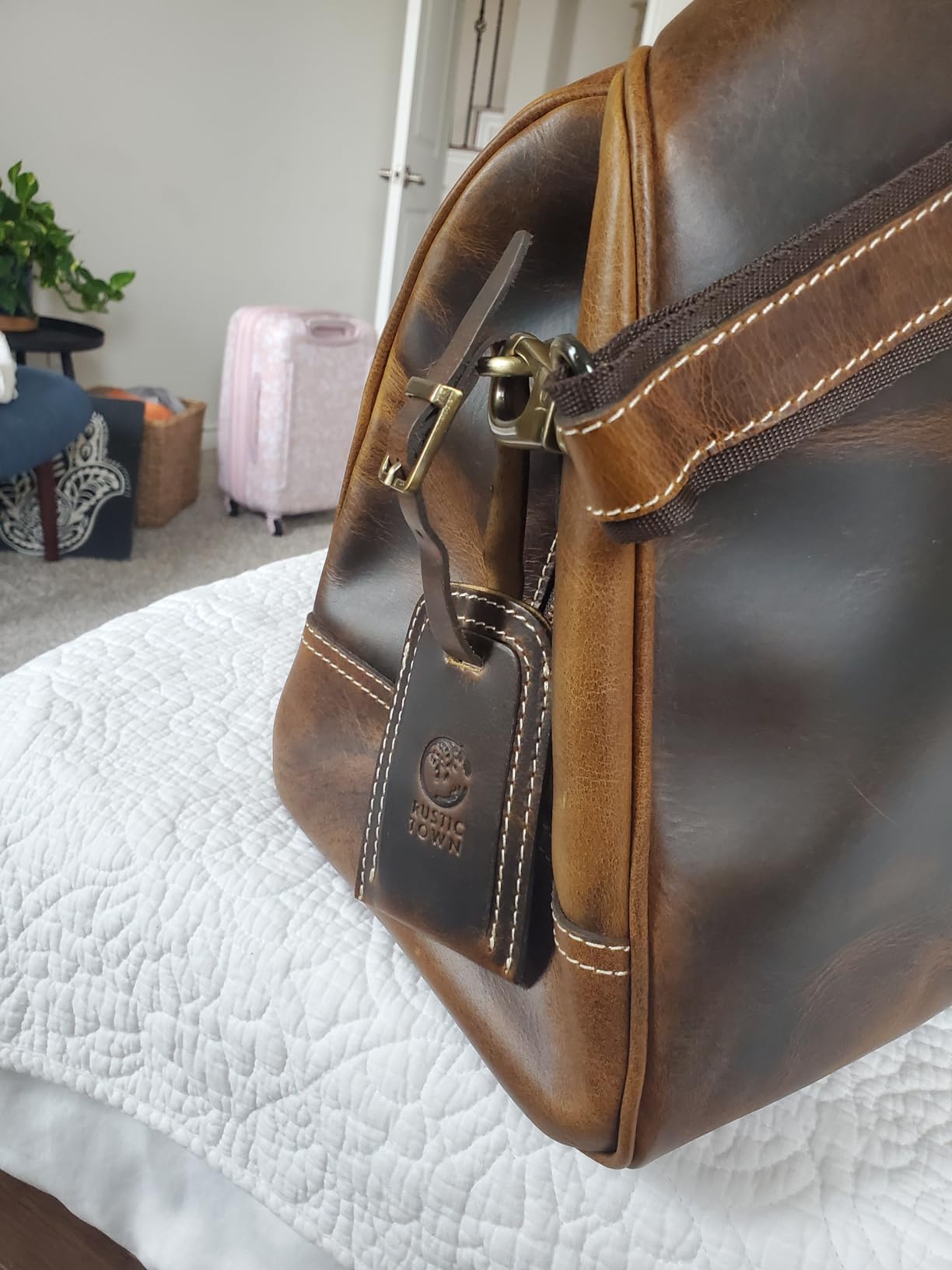 Handmade Leather Travel Duffel Bag - Airplane Underseat Carry On Bags by Rustic Town customer photo 2