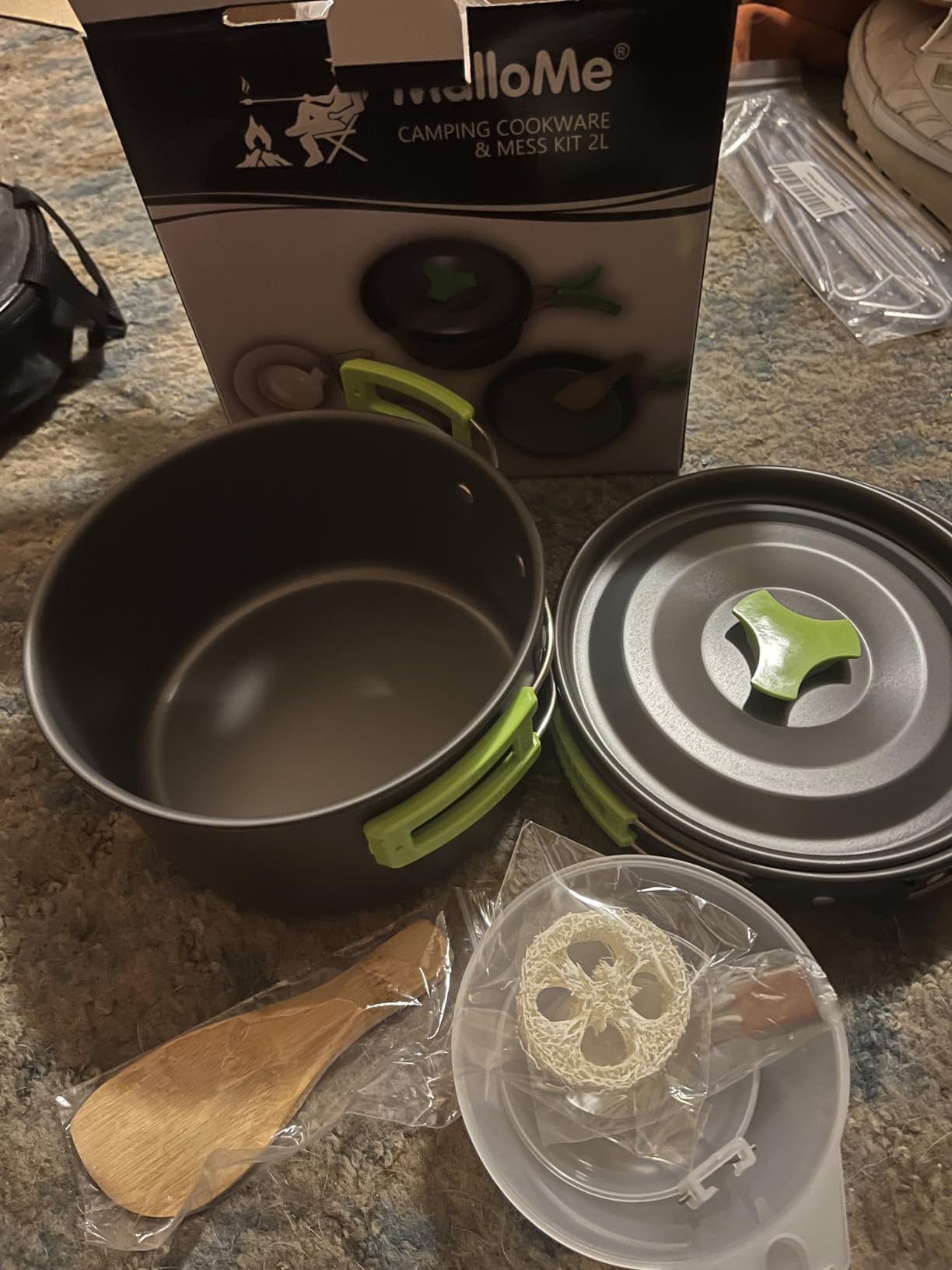 MalloMe Camping Cookware Mess Kit for Backpacking Gear – Camping Cooking Set - Camping Pots and Pans Set - Backpacking Stove/Portable Stove Compatible - Camp Kitchen Equipment Accessories Pot customer photo 1