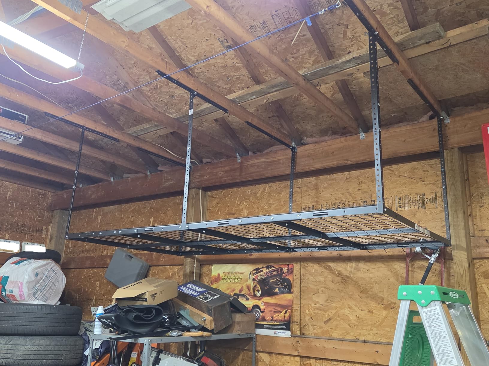 FLEXIMOUNTS 4x8 Overhead Garage Ceiling Storage Rack Organization, Black customer photo 2
