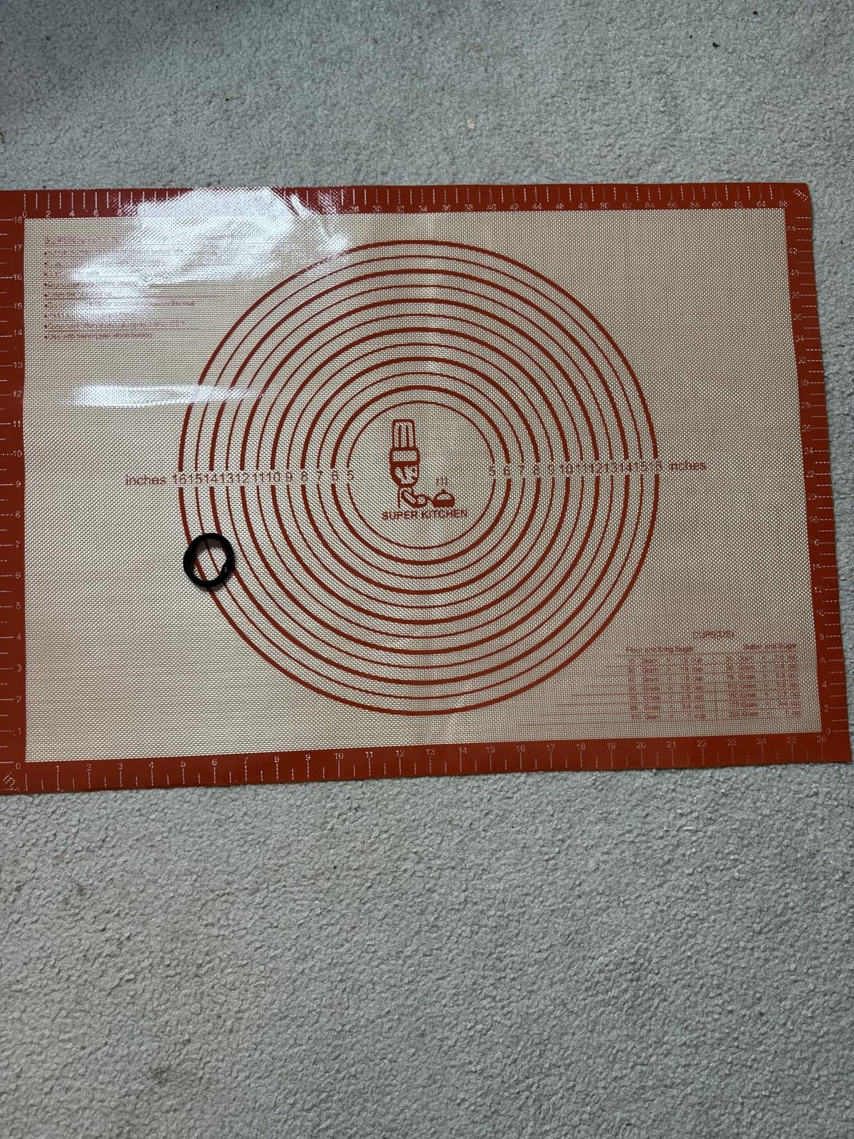 Non-slip Silicone Pastry Mat Extra Large Measurements 28''x 20'' Baking Mat | Silicone Baking Mat Counter Dough Rolling Oven Liner Fondant / Pie Crust Sourdough Bread Supplies - Folksy Super Kitchen Red customer photo 1