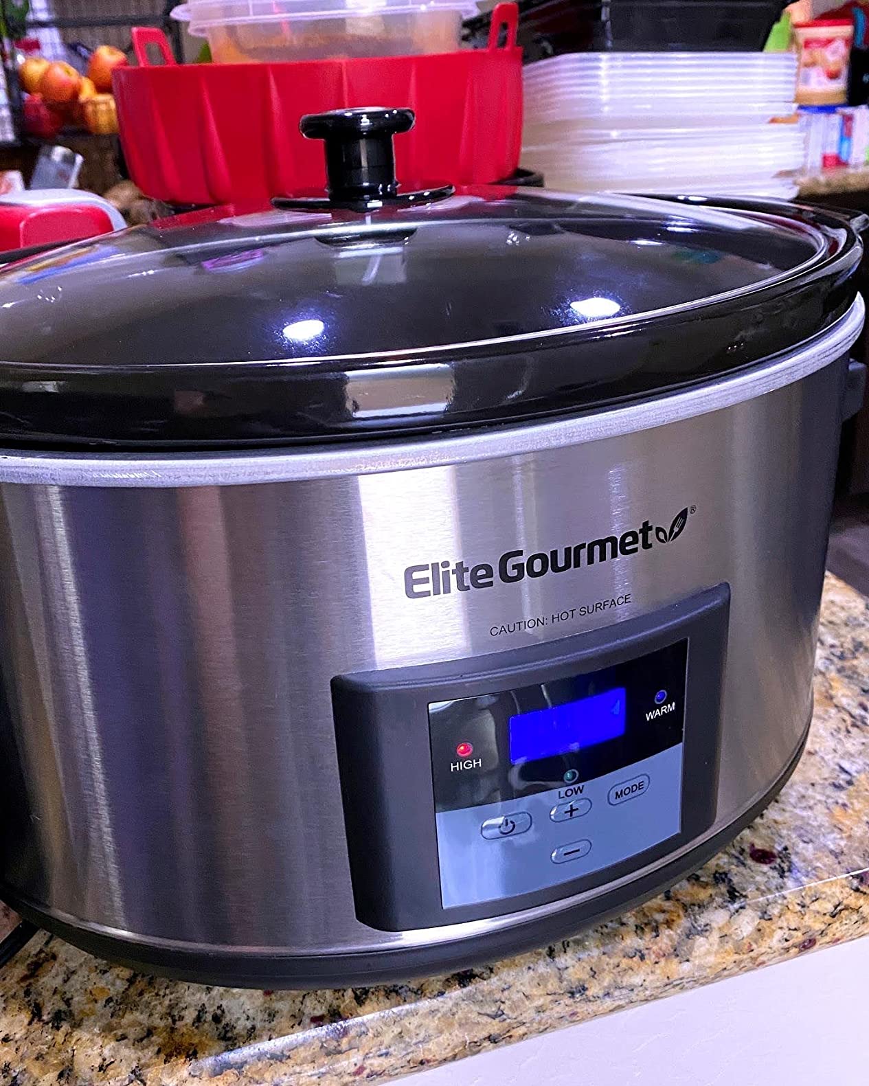 Elite Gourmet MST-900D Digital Slow Cooker, 8.5 Qt, Stainless Steel customer photo 1
