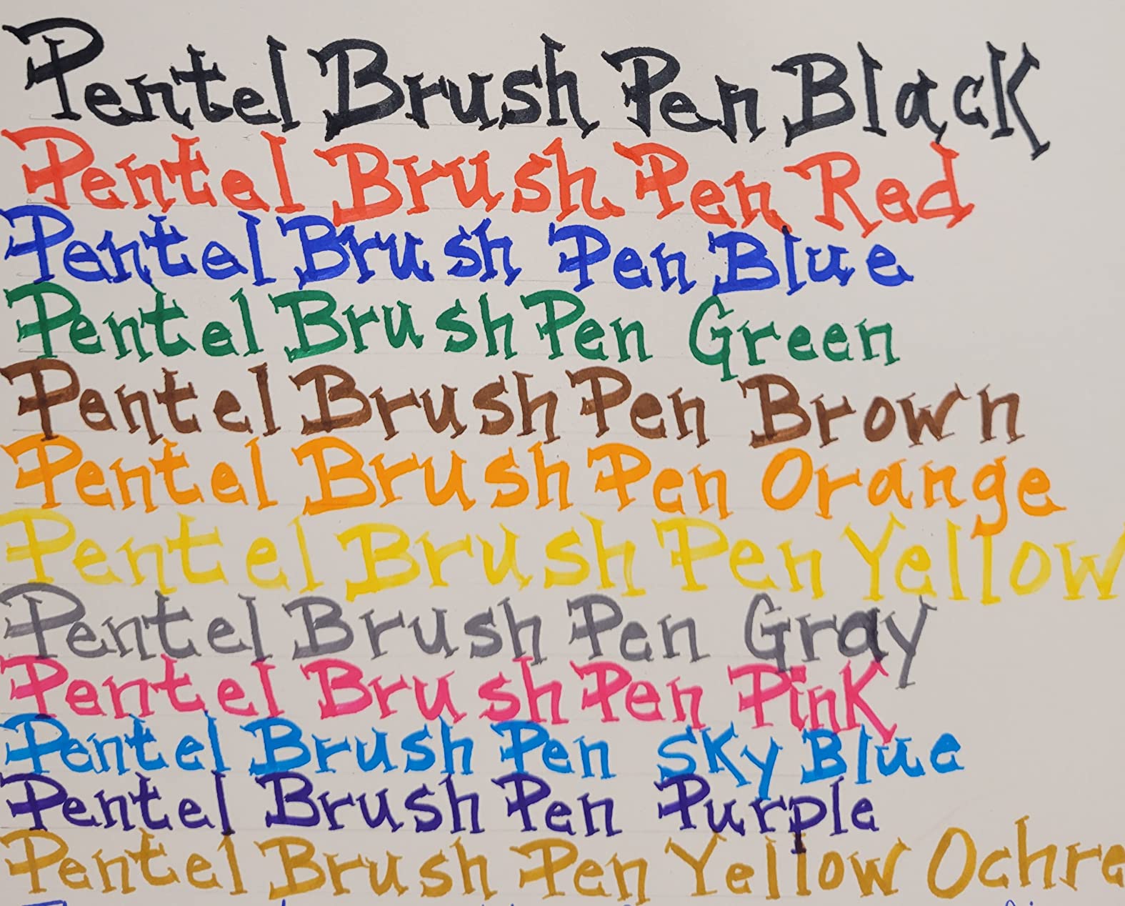 Pentel Arts Sign Pen Touch, Fude Brush Tip, 12 Assorted Colors in Marker Stand (SES15CPC12) customer photo 1