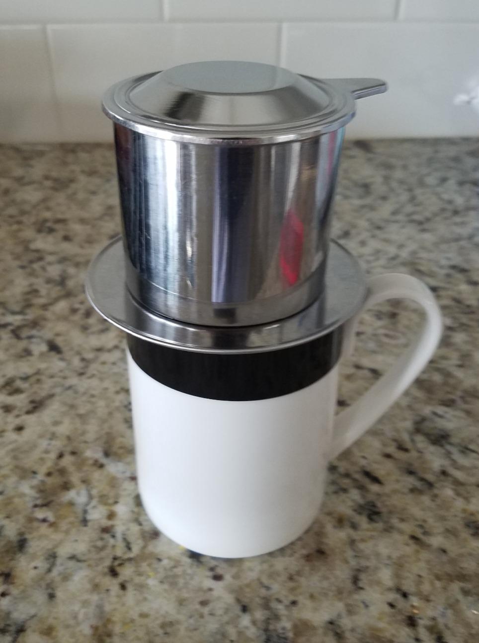 Vietnamese Coffee Filter Press. Screw Down Insert. Dripper Mechanism. Made in Vietnam. Sizes S-XL in 1 or 2 Pack (1, Medium (8 oz)) customer photo 1