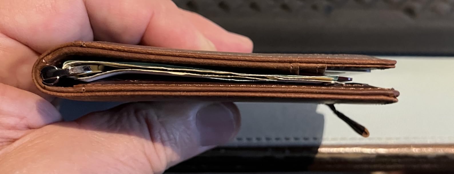 SERMAN BRANDS RFID Blocking Slim Bifold Genuine Leather Minimalist Front Pocket Wallets for Men with Money Clip Thin Mens customer photo 2