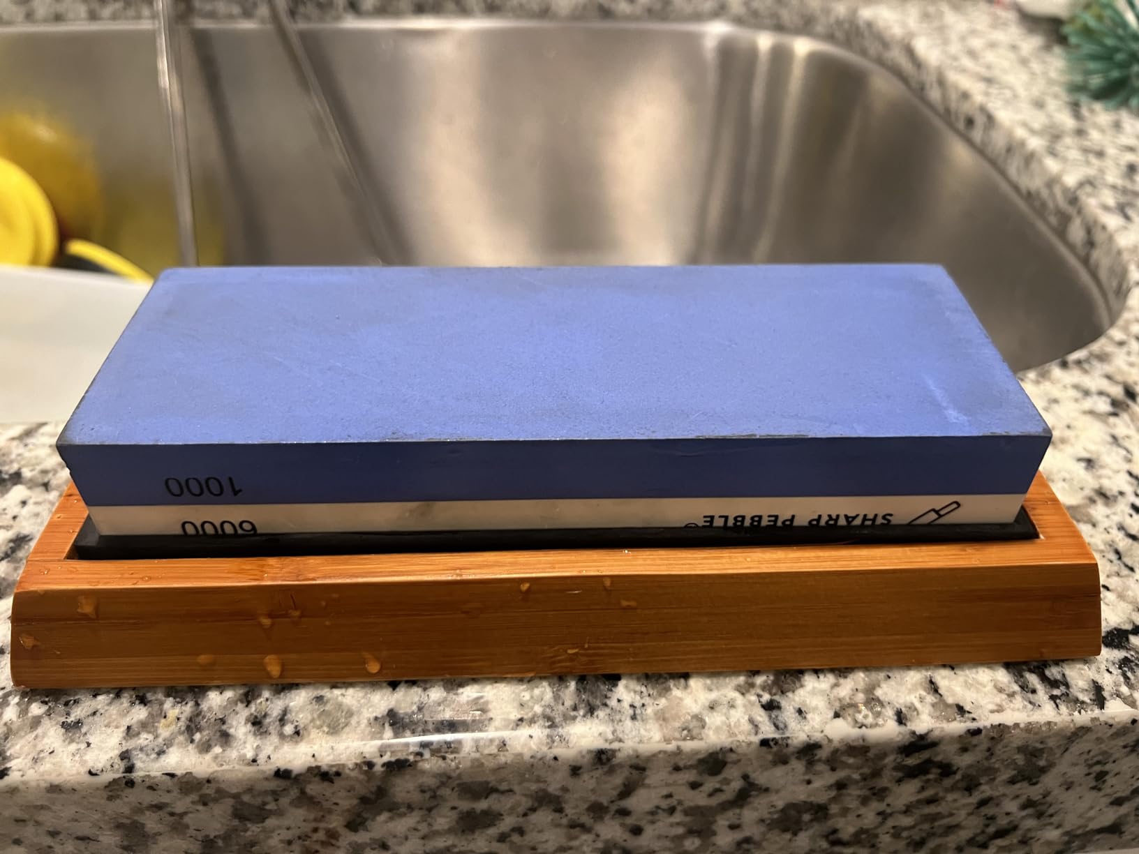 Sharp Pebble Whetstone Knife Sharpener - 1000/6000 Grit Sharpening Stone | Angle Guide for Foolproof Results - Wet Stone Sharpener & Honing Kit with Non-Slip Bamboo Base- Guided Beginner Instructions customer photo 2