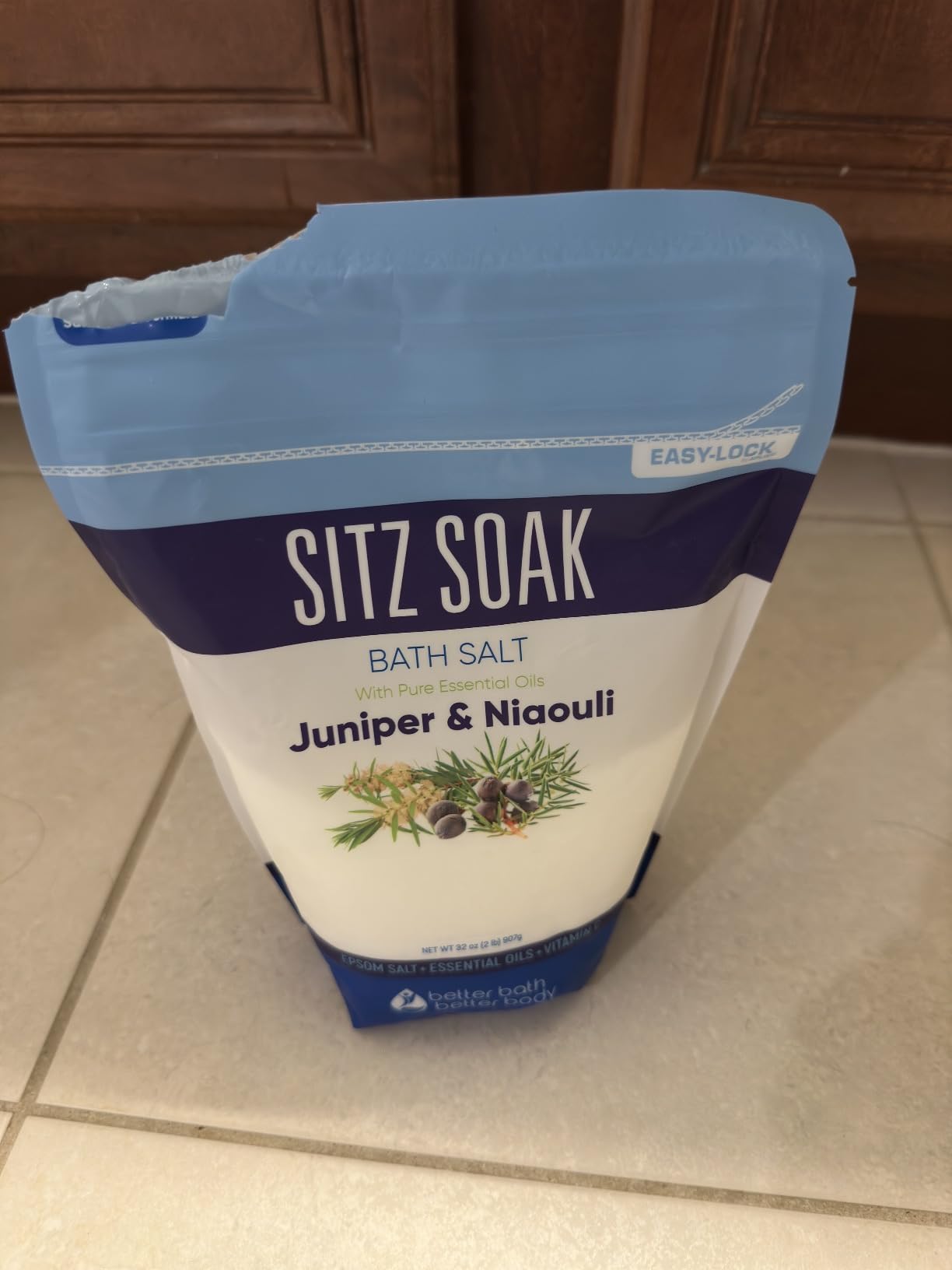 Sitz Bath Soak 2-Lbs Sitz Salt Epsom Salt Hemorrhoid Soathing with Pure Essential Oils in BPA Free Pouch with Press-Lock Seal Made in USA customer photo 1