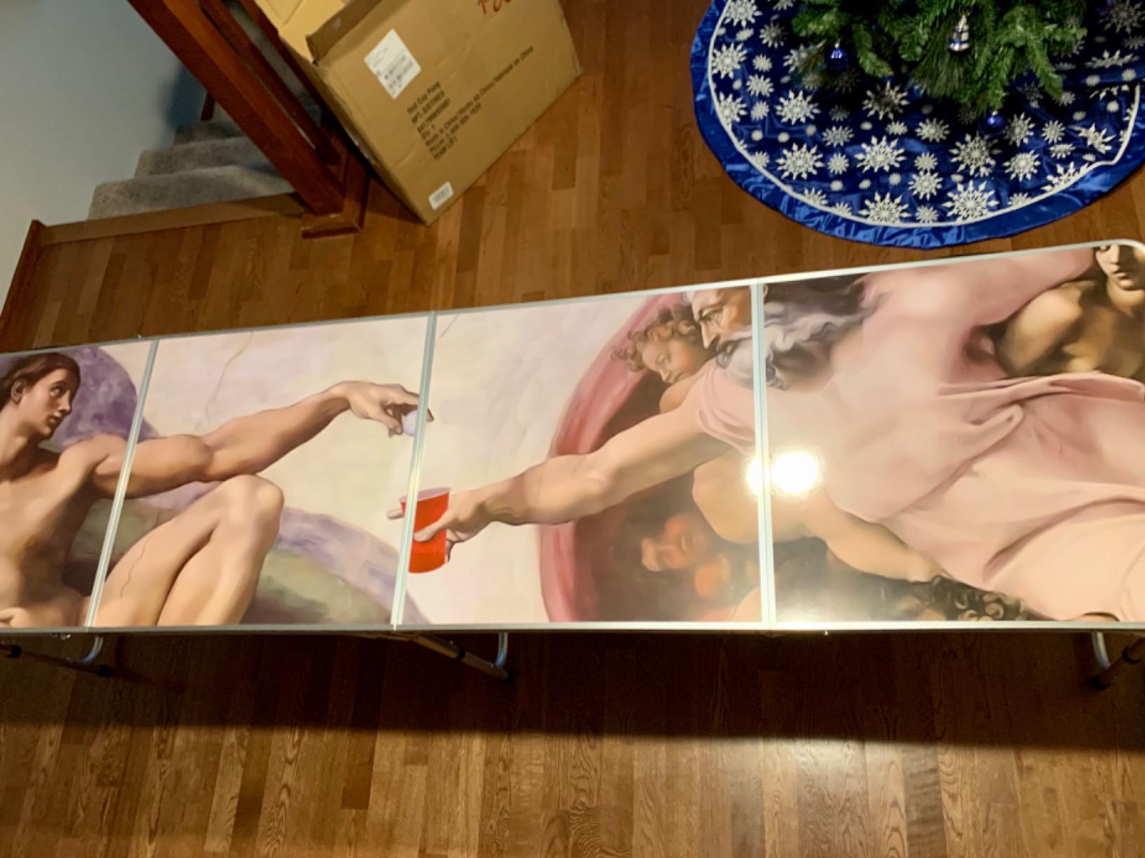 8' Folding Beer Pong Table with Bottle Opener customer photo 2
