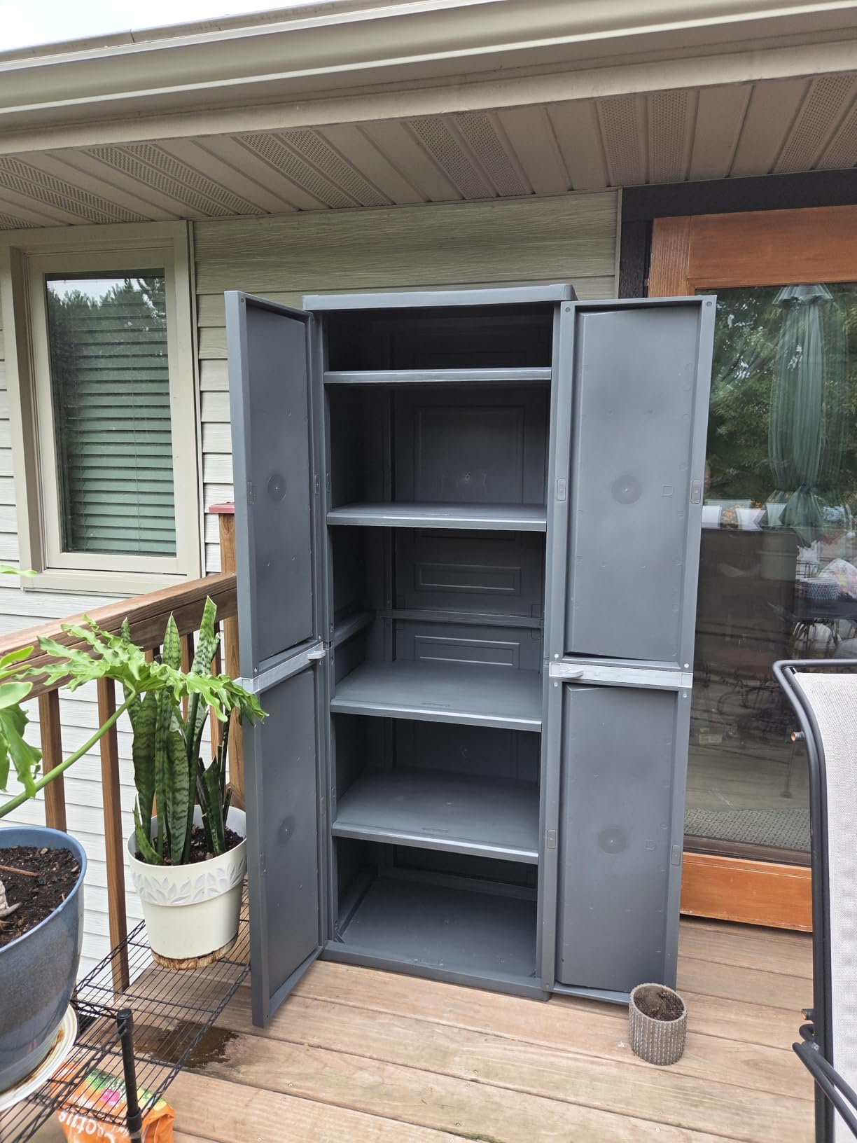 Sterilite 4 Shelf Cabinet, Lockable Utility Storage, Gray customer photo 1