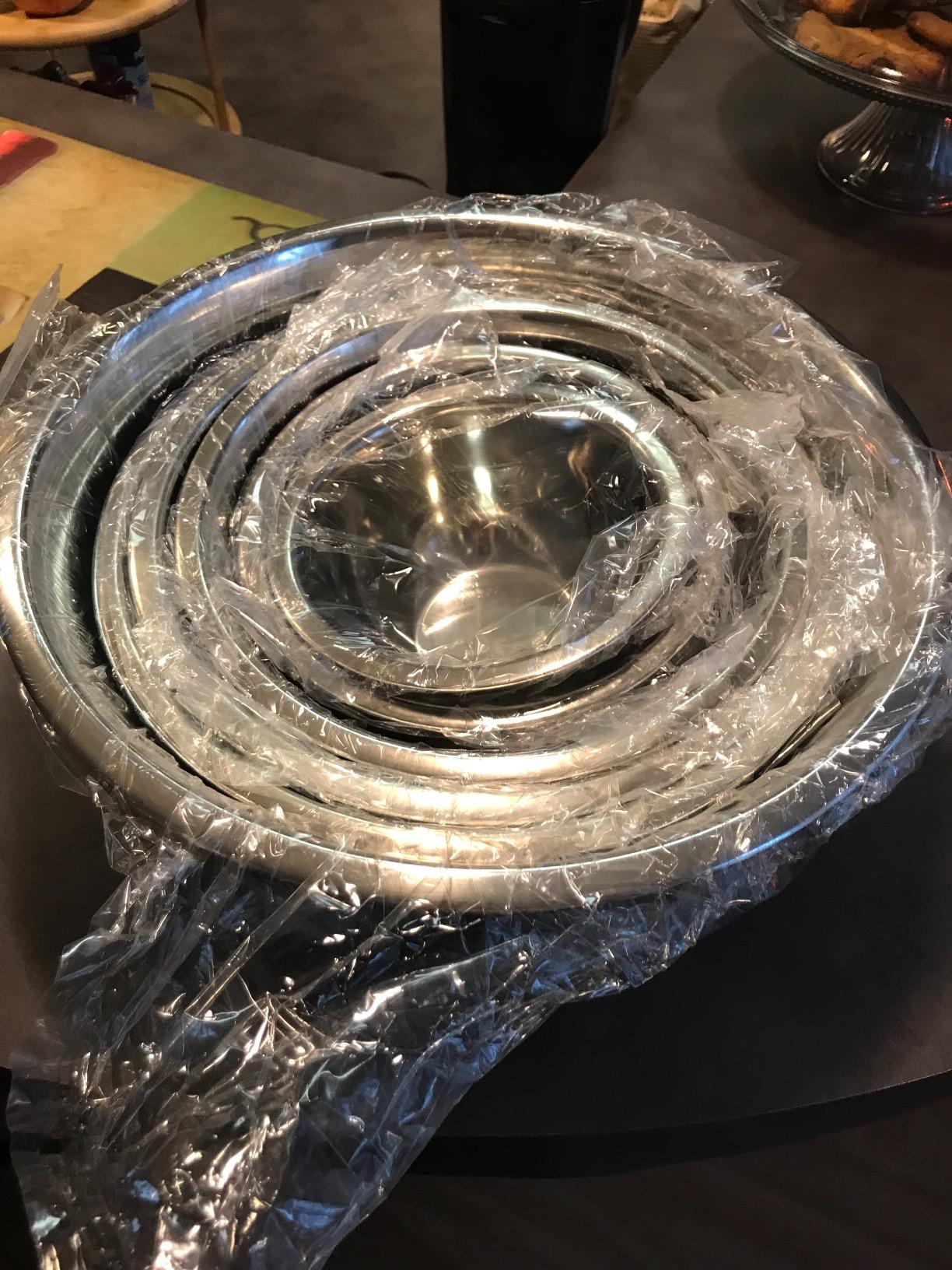 FineDine Stainless Steel Mixing Bowls Set, 6-Piece Metal Bowls | Stainless steel bowls, nesting design saves space, dishwasher safe, prep bowls, baking bowls, cooking bowls customer photo 2
