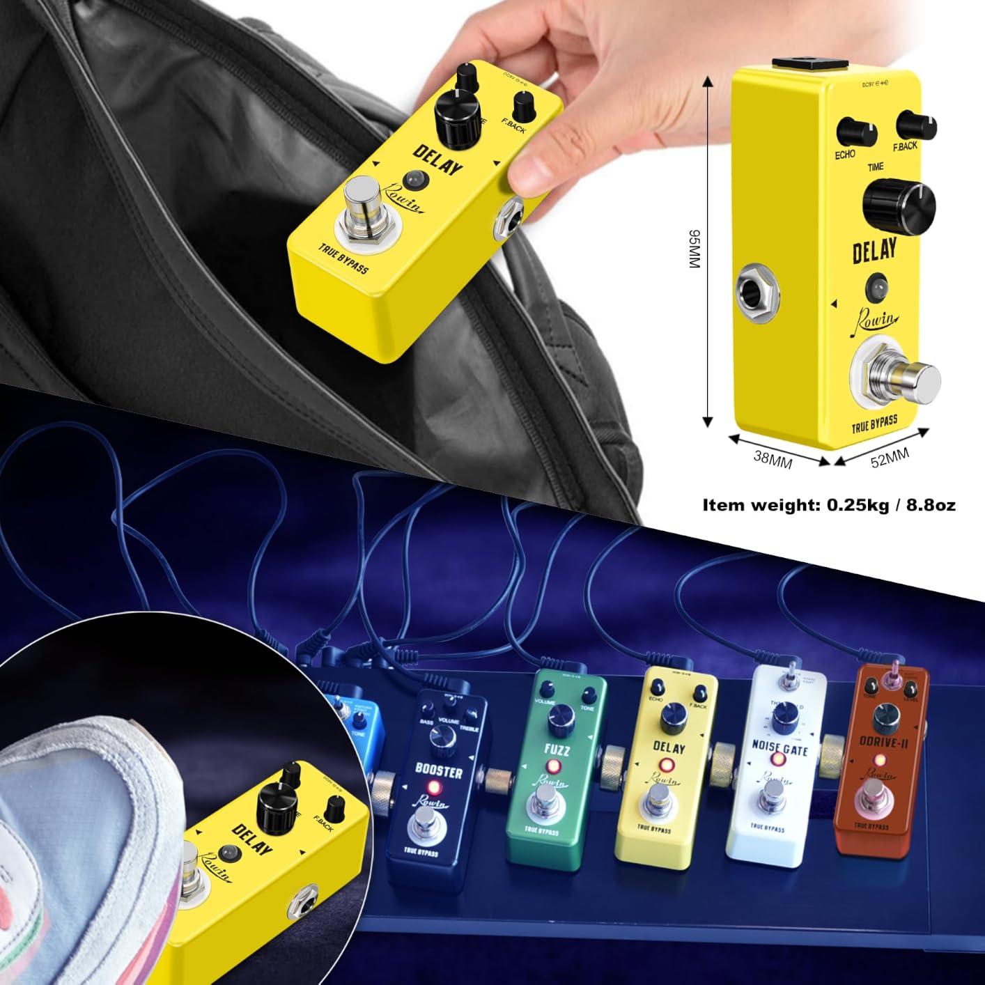 Rowin Analog Vintage Delay Guitar Effect Pedal customer photo 1