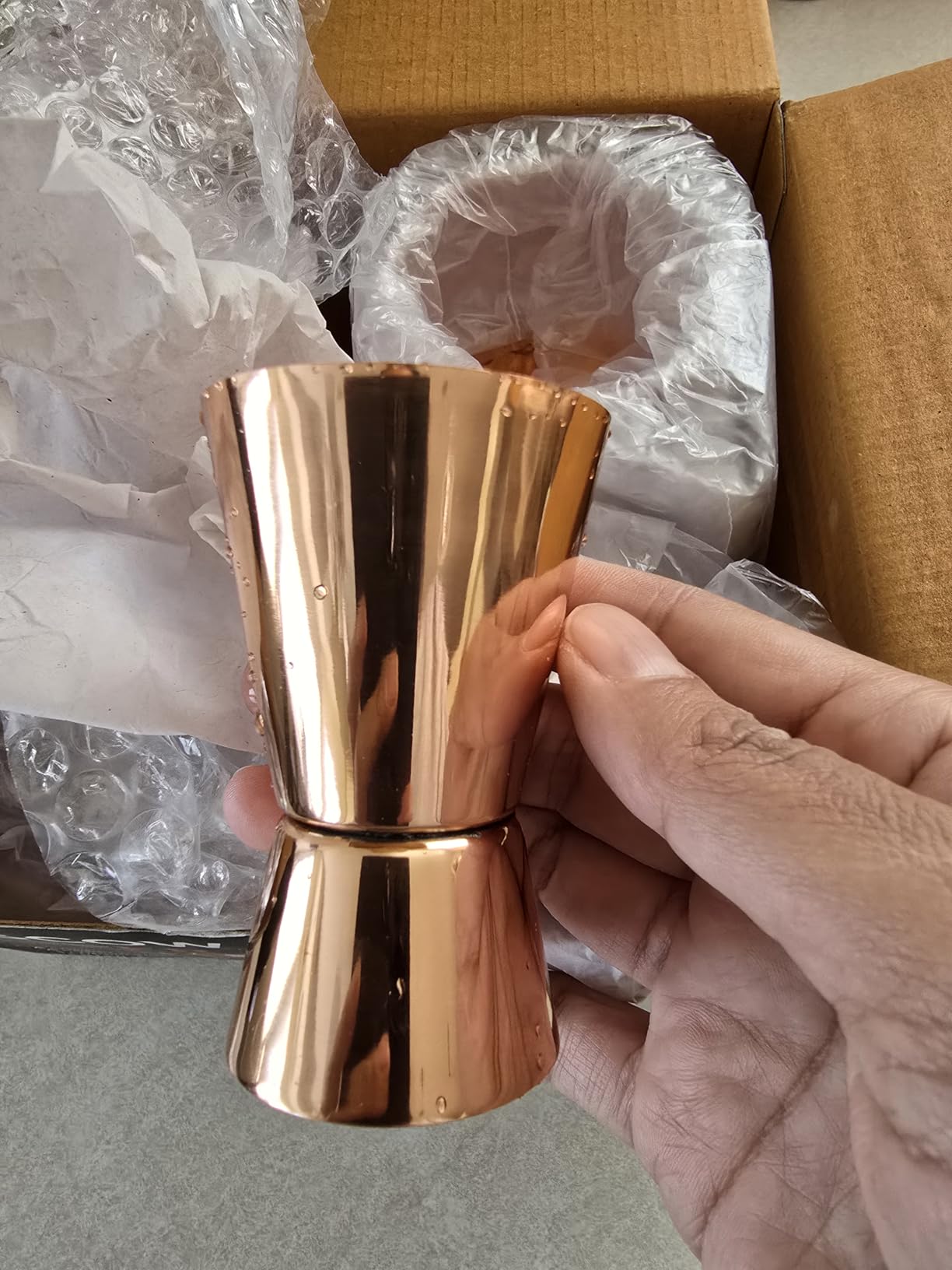 Moscow Mule Copper Mugs Set of 4, 16 oz Pure Copper Cups for Drinking | Handcrafted and Food Safe with No Lining, Gift Boxed with Two Cocktail Straws and a Jigger, Ice Cold to the Very Last Sip customer photo 1