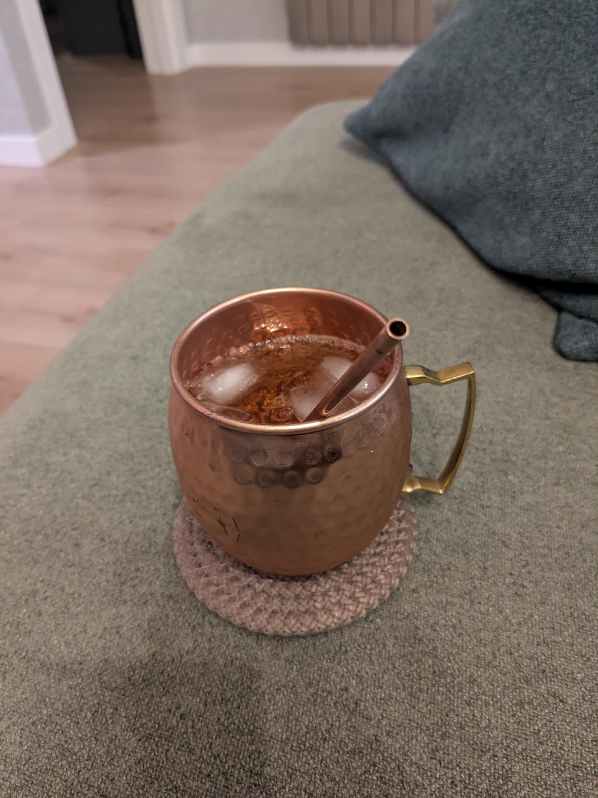 Moscow Mule Copper Mugs Set of 4, 16 oz Pure Copper Cups for Drinking | Handcrafted and Food Safe with No Lining, Gift Boxed with Two Cocktail Straws and a Jigger, Ice Cold to the Very Last Sip customer photo 2