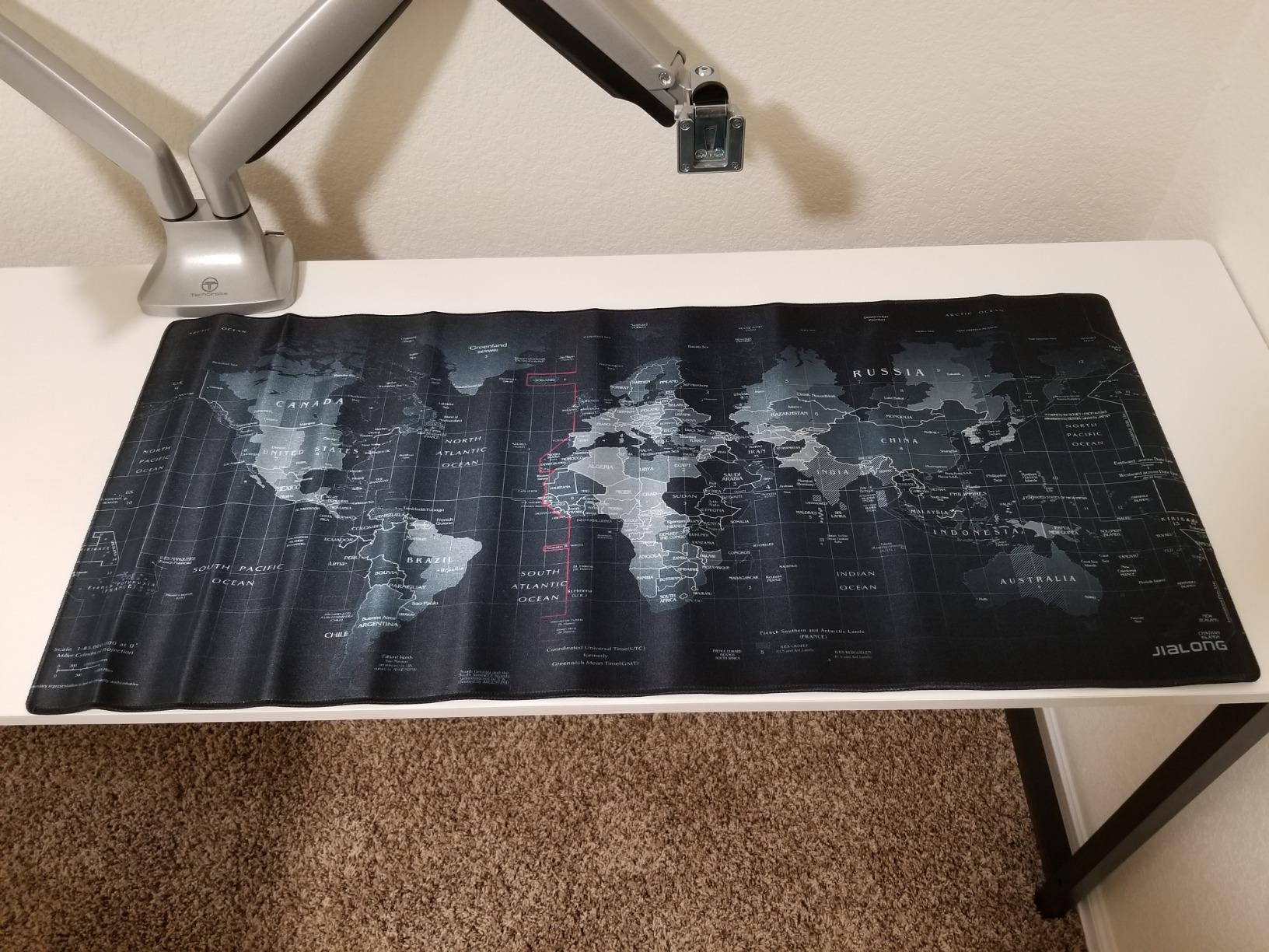 JIALONG Large Gaming Mouse Pad, Extended XXL Desk Mat 35.4×15.7 Inches Map customer photo 2