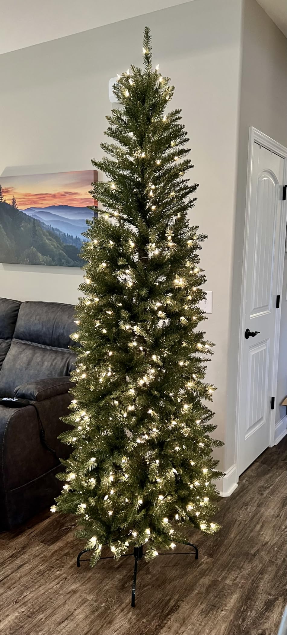 Puleo International 7.5ft Pre-Lit Fraser Fir Pencil Christmas Tree customer photo 1