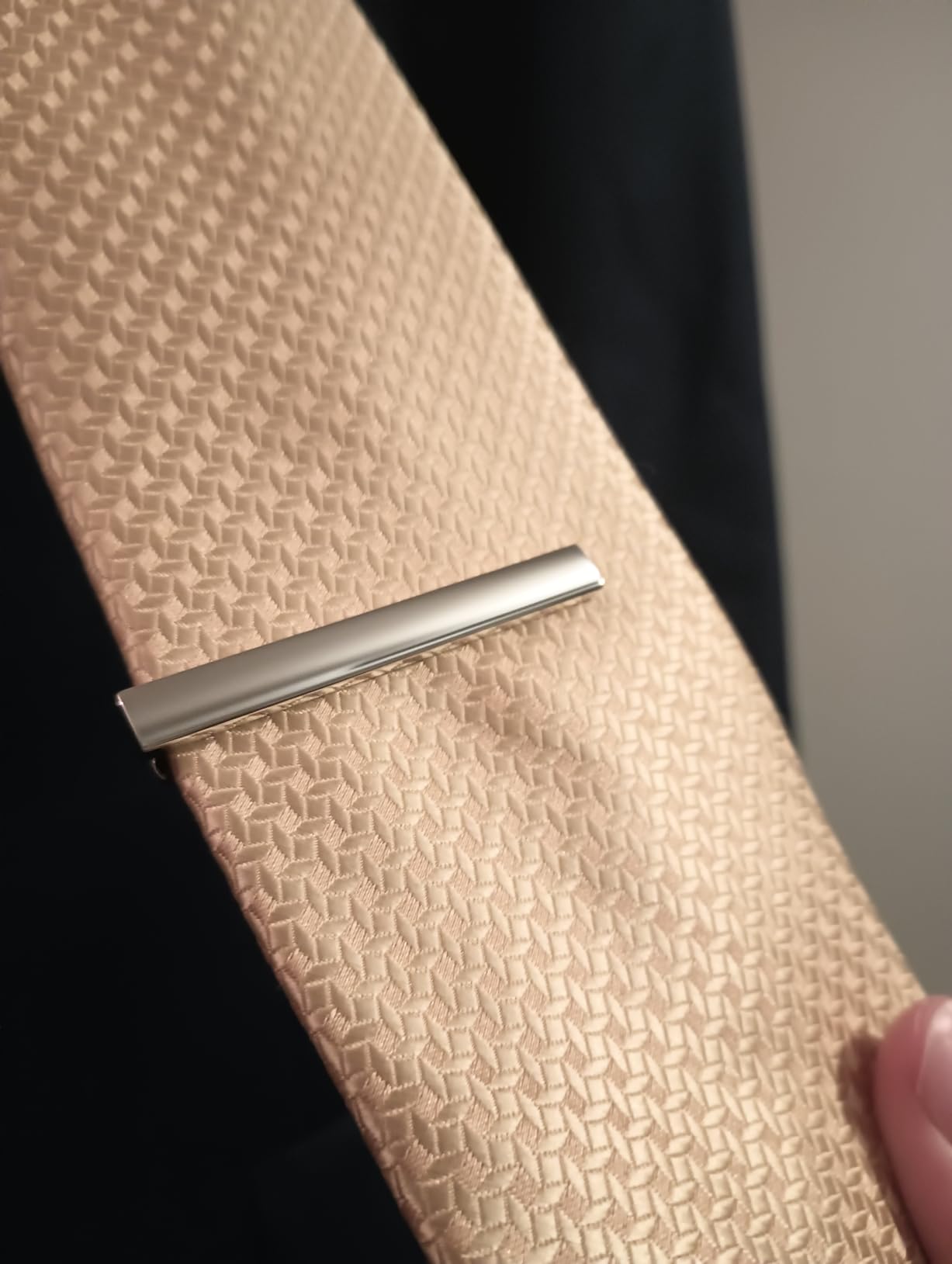 HONEY BEAR Men's Tie Clips Normal Size Tie Clips, 5.4 cm, Stainless Steel for Business Wedding Gift customer photo 2