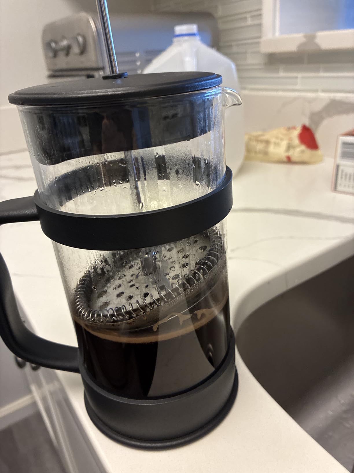 Utopia Kitchen Borosilicate Glass French Press Coffee Maker 34 Oz, Black customer photo 1