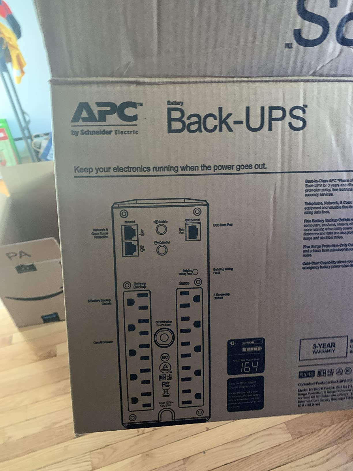 APC UPS 1500VA/900W Battery Backup for PCs, Office Electronics, BX1500M | Back-UPS Pro UPS for home offices customer photo 2