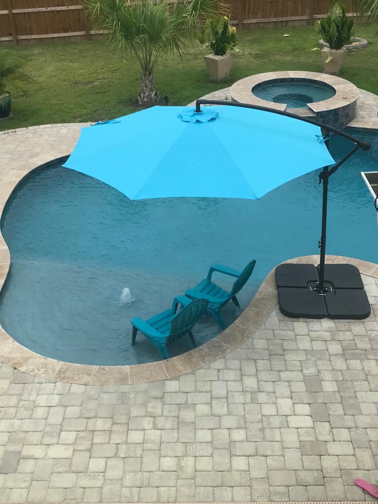 Best Choice Products 4-Piece 155lb Capacity Heavy-Duty Cantilever Offset Patio Umbrella Stand Square Base Plate Set w/ Easy-Fill Spouts for Water or Sand - Black customer photo 1