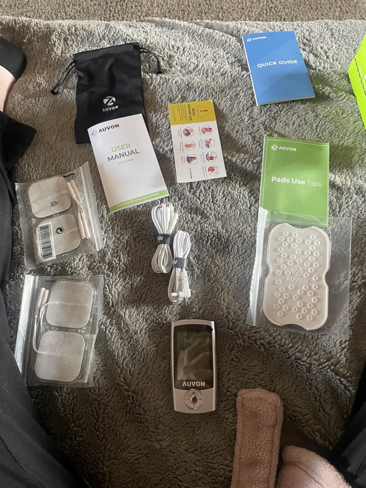 AUVON 24 Modes TENS Unit Muscle Stimulator for Pain Relief, Premium Pads | Rechargeable TENS Machine, Drug-Free Pain Relief for Shoulder, Lower Back, Muscle, Physical Therapy, 8pcs Electrode Pads customer photo 2
