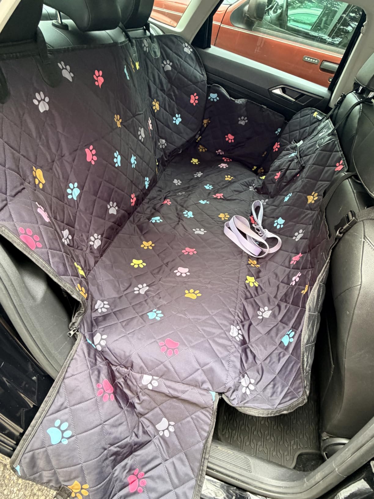 URPOWER Dog Car Seat Cover for Back Seat, 100% Waterproof Hammock for Car customer photo 2