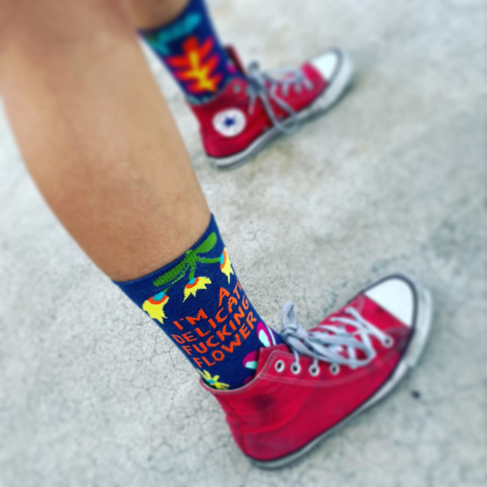 Hi. I Don't Care Crew Socks customer photo 1