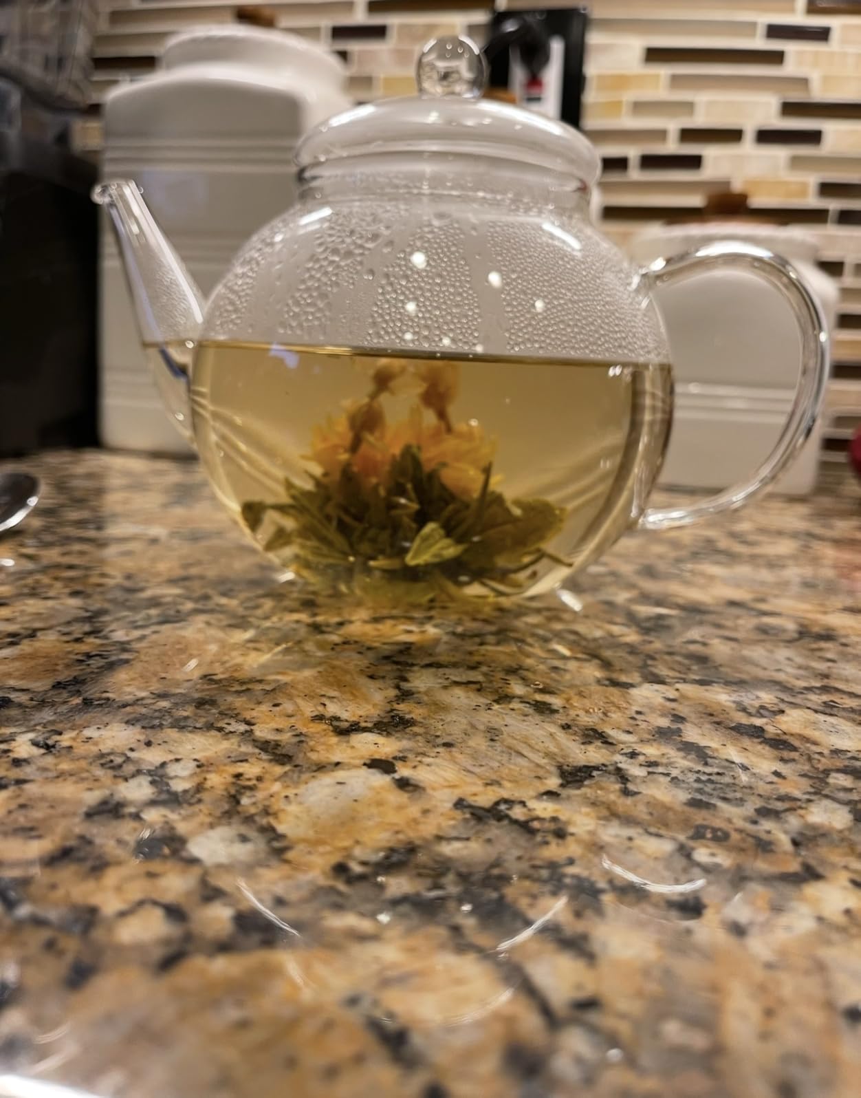 Teabloom Stovetop & Microwave Safe Glass Teapot with Removable Loose Tea Glass Infuser – Includes 2 Blooming Teas – 2-in-1 Tea Kettle and Tea Maker – Tea Purist's Choice customer photo 2