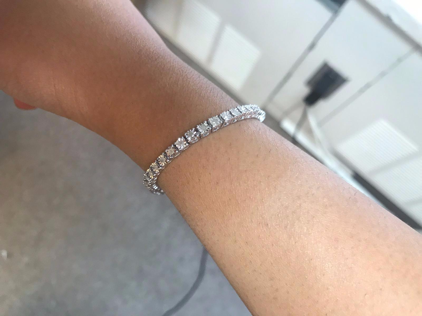 Original Classics 1.0 Cttw Miracle Set White Diamond Round Faceted Bezel Tennis Bracelet (I-J Color, I3 Clarity) - Choice of Metal Color and Size customer photo 2