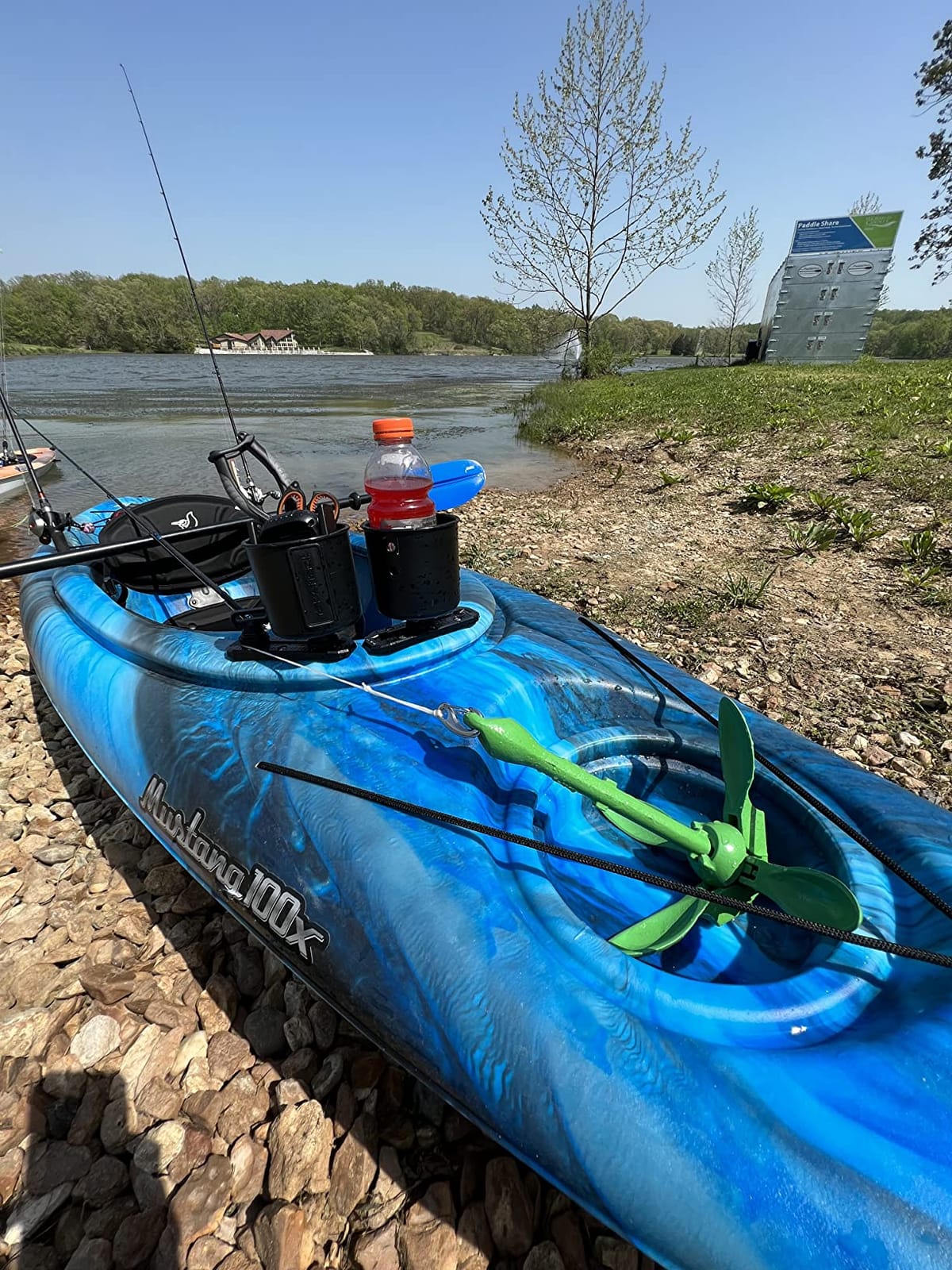 Kayak Anchor Kit - 3.5 lb, Green - Folding Grapnel Anchor with 25 ft Rope | Gradient Fitness boat anchor kit for paddle boards, SUPs, canoes, jet ski, and small boats, heavy duty for drift fishing. customer photo 2