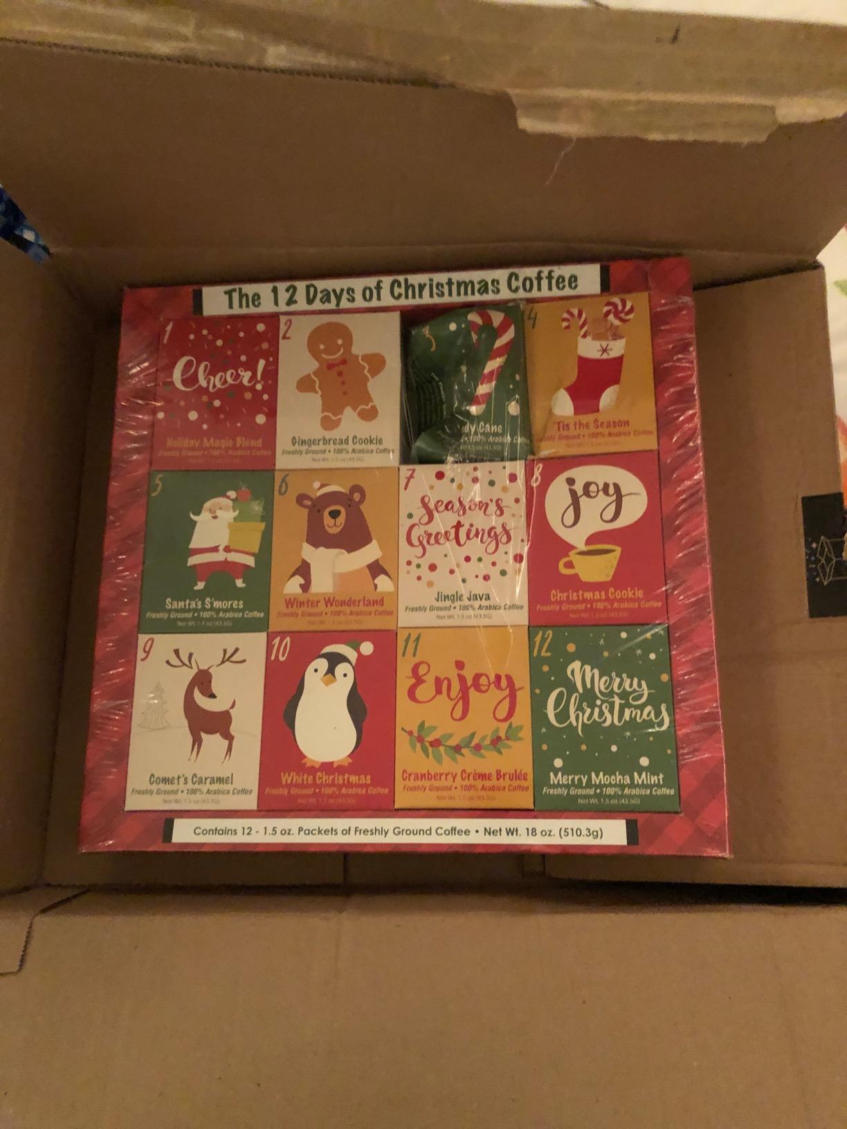 Christmas Sampler Gift Advent Calendar 12 Days of Coffees, Teas or Cocoas (Hot Chocolate) for Christmas Gourmet Gift Box Set - Best Xmas Present For Friends, Family, Corporate, Coworkers, or Teachers (Coffee) customer photo 1